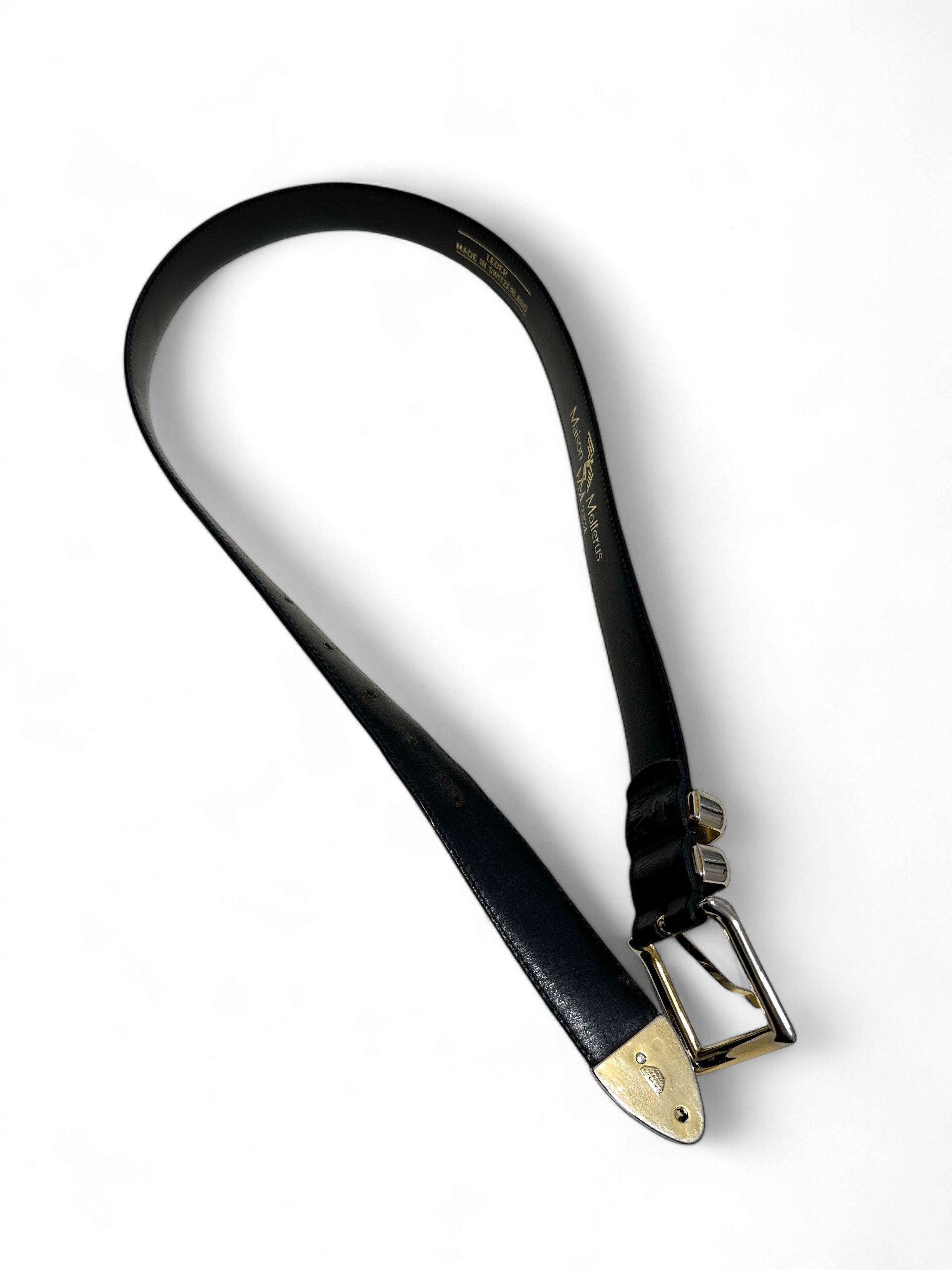 Maison Mollerus Vintage Maison Mollerus Leather Black Belt S-M Size ONE SIZE - 5 Thumbnail
