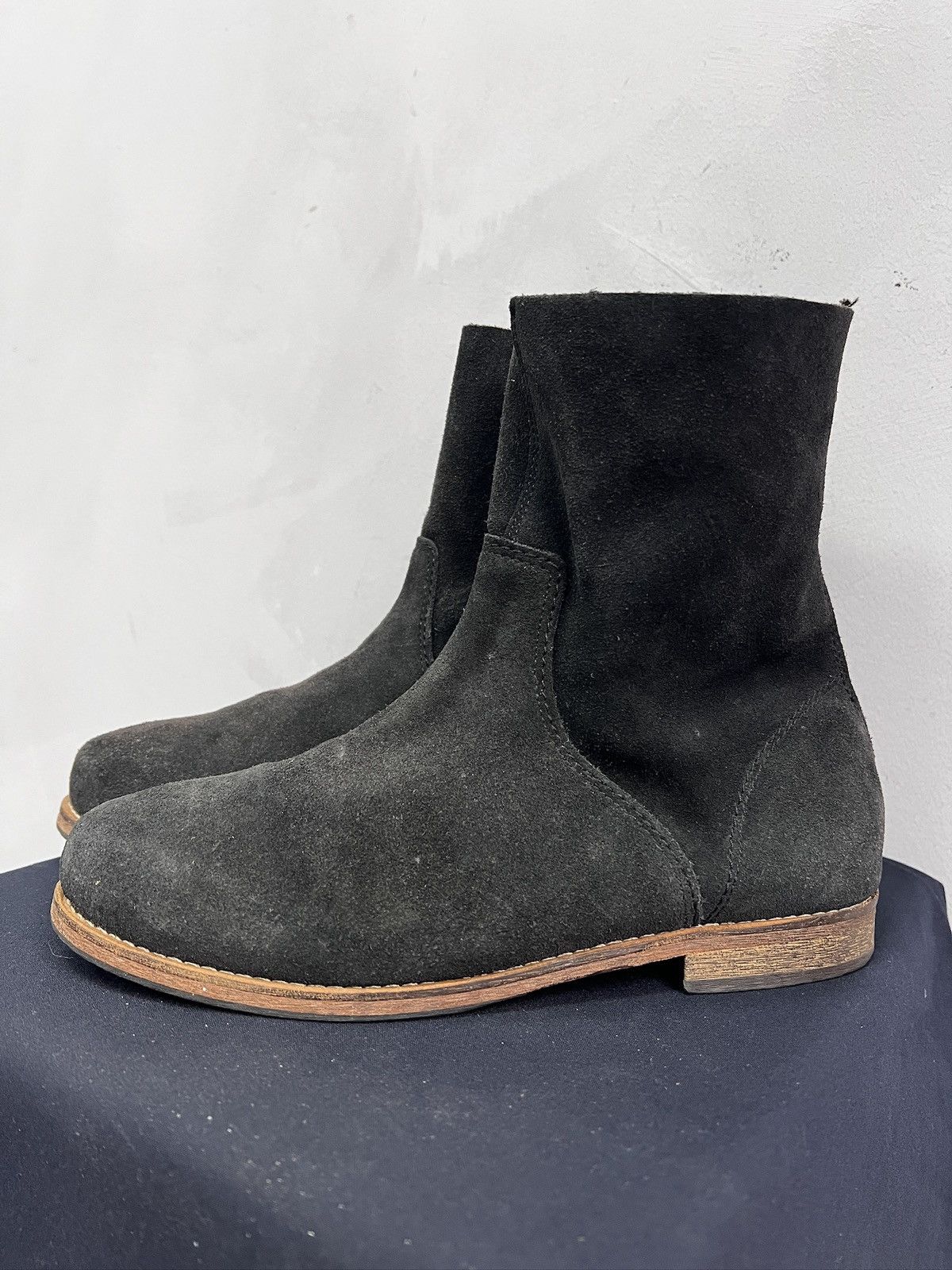 A.S.98 Ankle suede leather boots front zip guidi style gudrun Size US 7.5 / EU 40-41 - 1 Thumbnail