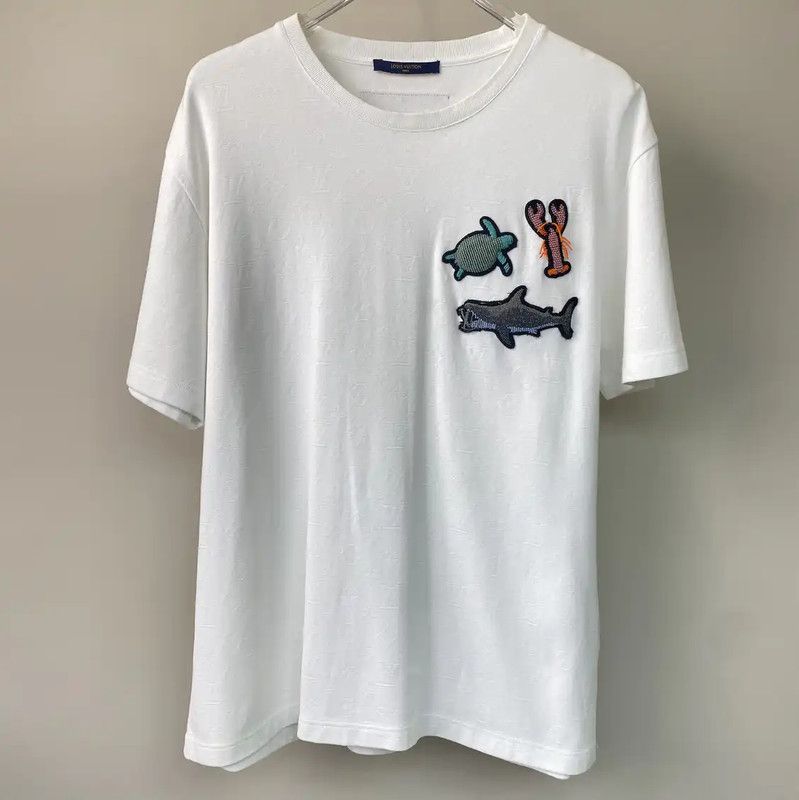 Louis Vuitton Louis Vuitton White Cotton XL Men's T-Shirt 0089 Size US XL / EU 56 / 4 - 1 Thumbnail