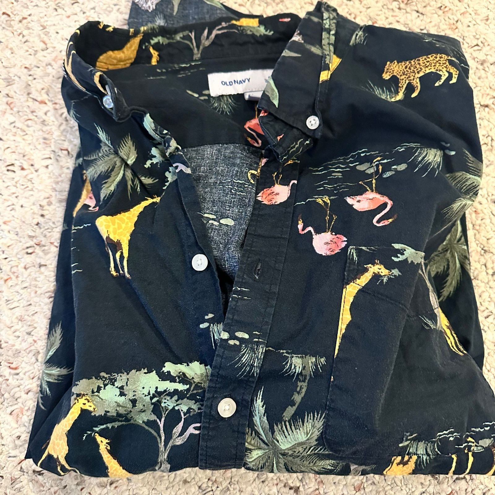 Old Navy Old Navy XXXL Safari Print Button Down Shirt Short Sleeve Size US XXL / EU 58 / 5 - 5 Thumbnail