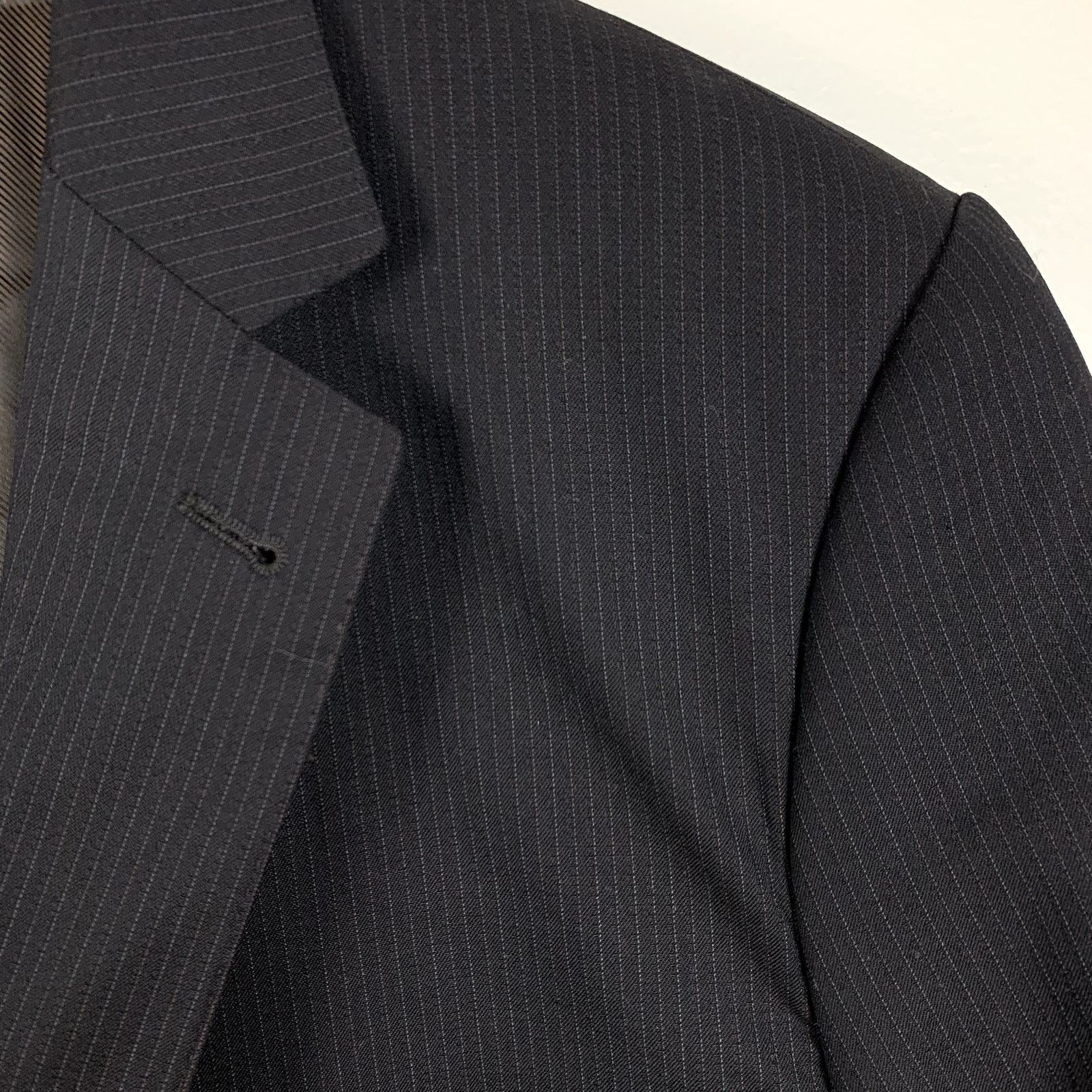 Jhane Barnes Jhane Barnes Brown Pinstripe Blazer Sport Coat Wool 46 46R Size 46R - 3 Thumbnail