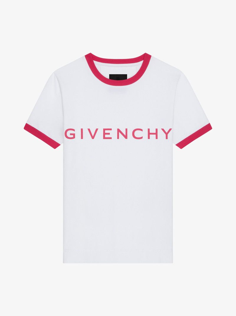 Givenchy o1w1db10326 Ringer T-Shirt in White/Pink Size S / US 4 / IT 40 - 1 Thumbnail