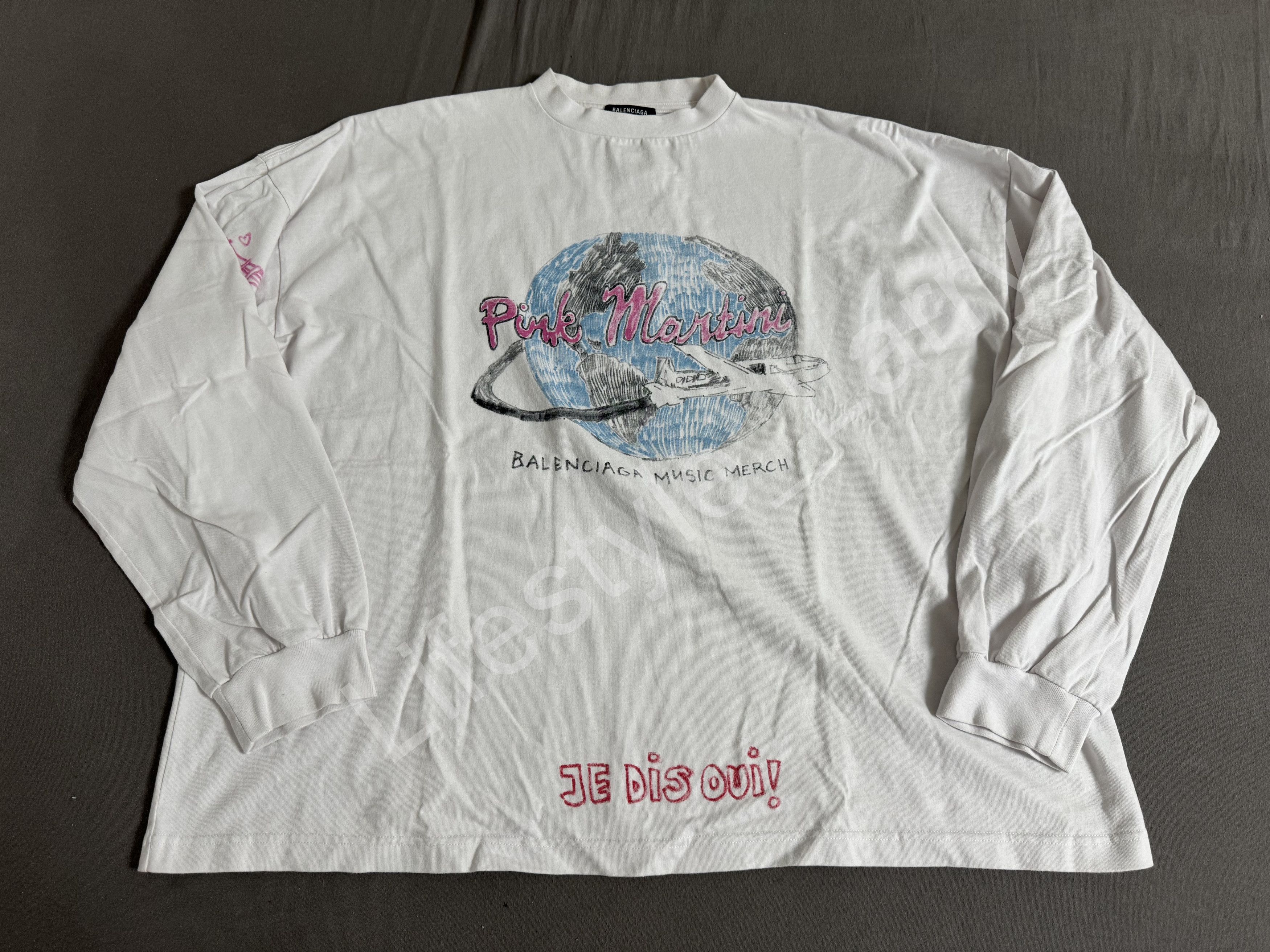 Balenciaga Balenciaga Pink Martini Music Merch Long-Sleeve T-Shirt 