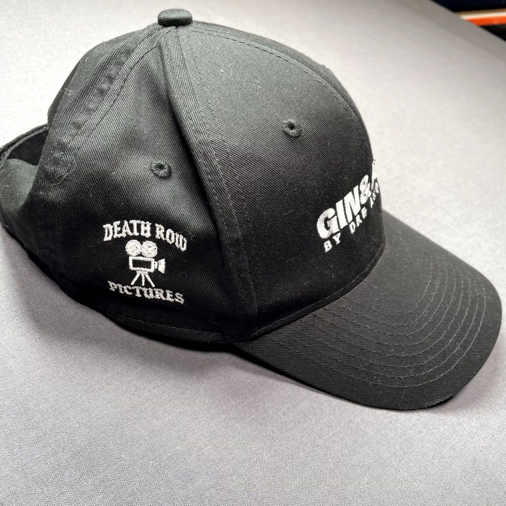 Vintage Gin & Juice Hat NWA Crew Hat Death Row Pictures Snoop Dog Dr Dre 90s Hip Hop Snapback Unisex Adults One Size Black Size ONE SIZE - 3 Thumbnail