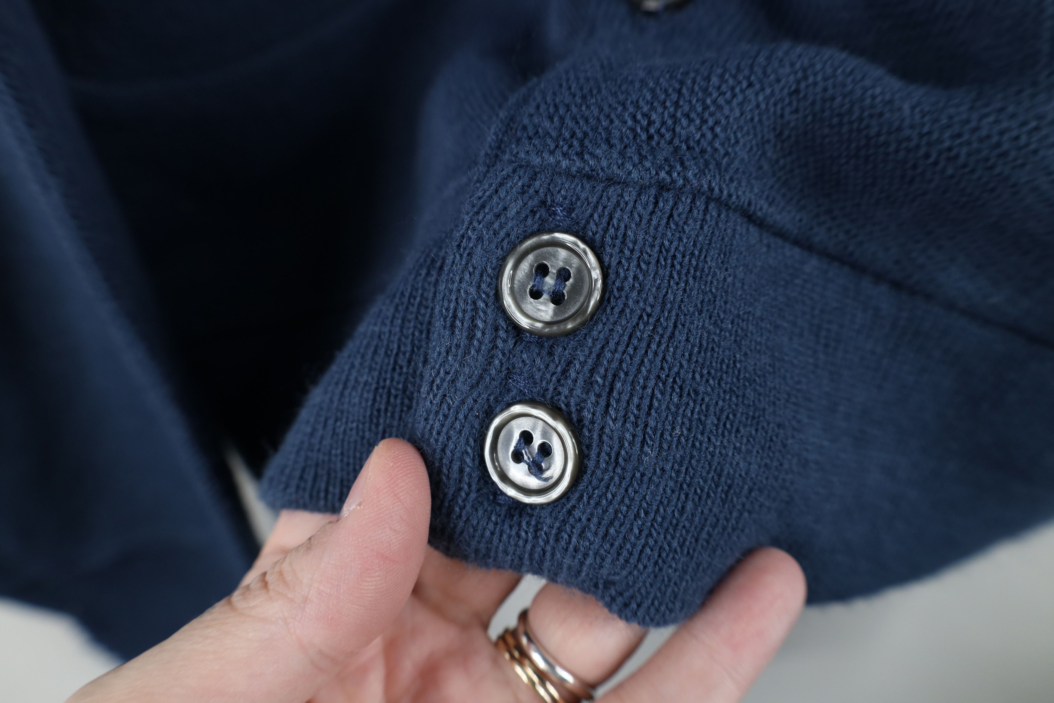 Vintage Vintage 70s Streetwear Blank Knit Cardigan Sweater Blue USA Size US M / EU 48-50 / 2 - 4 Thumbnail