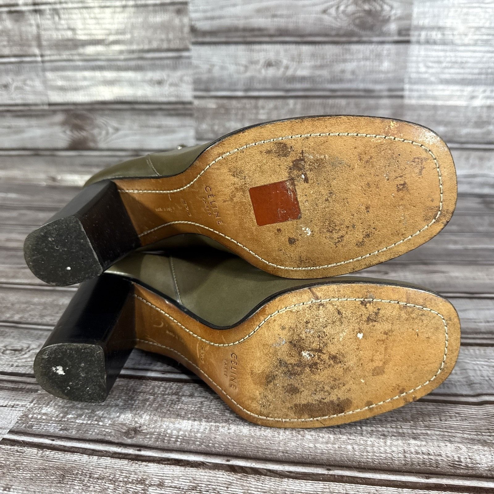 Celine Celine Block Heel Strap Leather Booties Size 39.5 US 9.5 Col Size US 9.5 / IT 39.5 - 8 Thumbnail