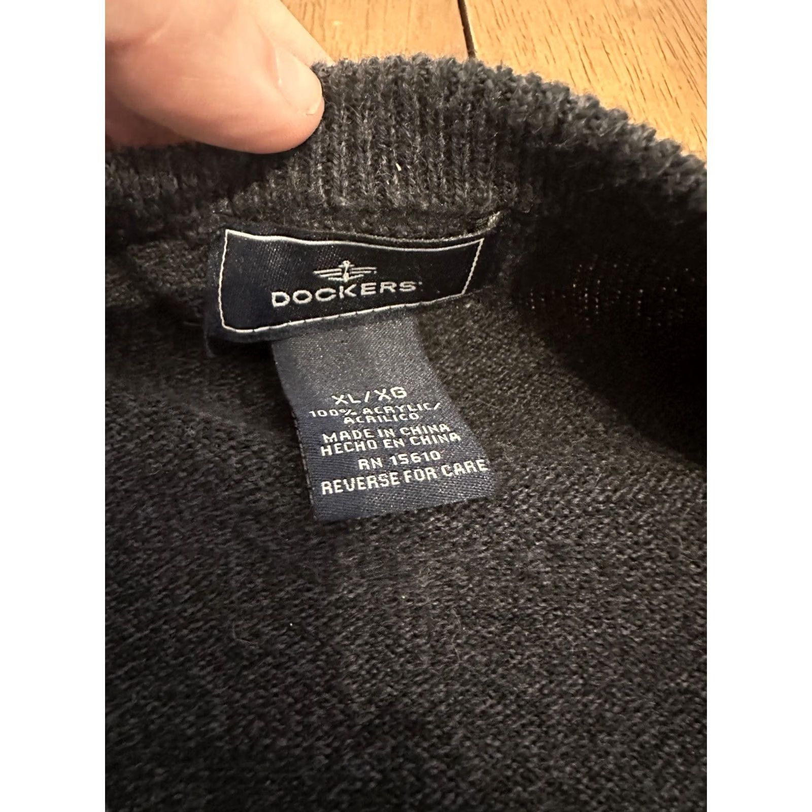 Dockers DOCKERS Argyle Knit Sweater XL Gray Geometric Casual Pullover Mens Size US XL / EU 56 / 4 - 2 Thumbnail