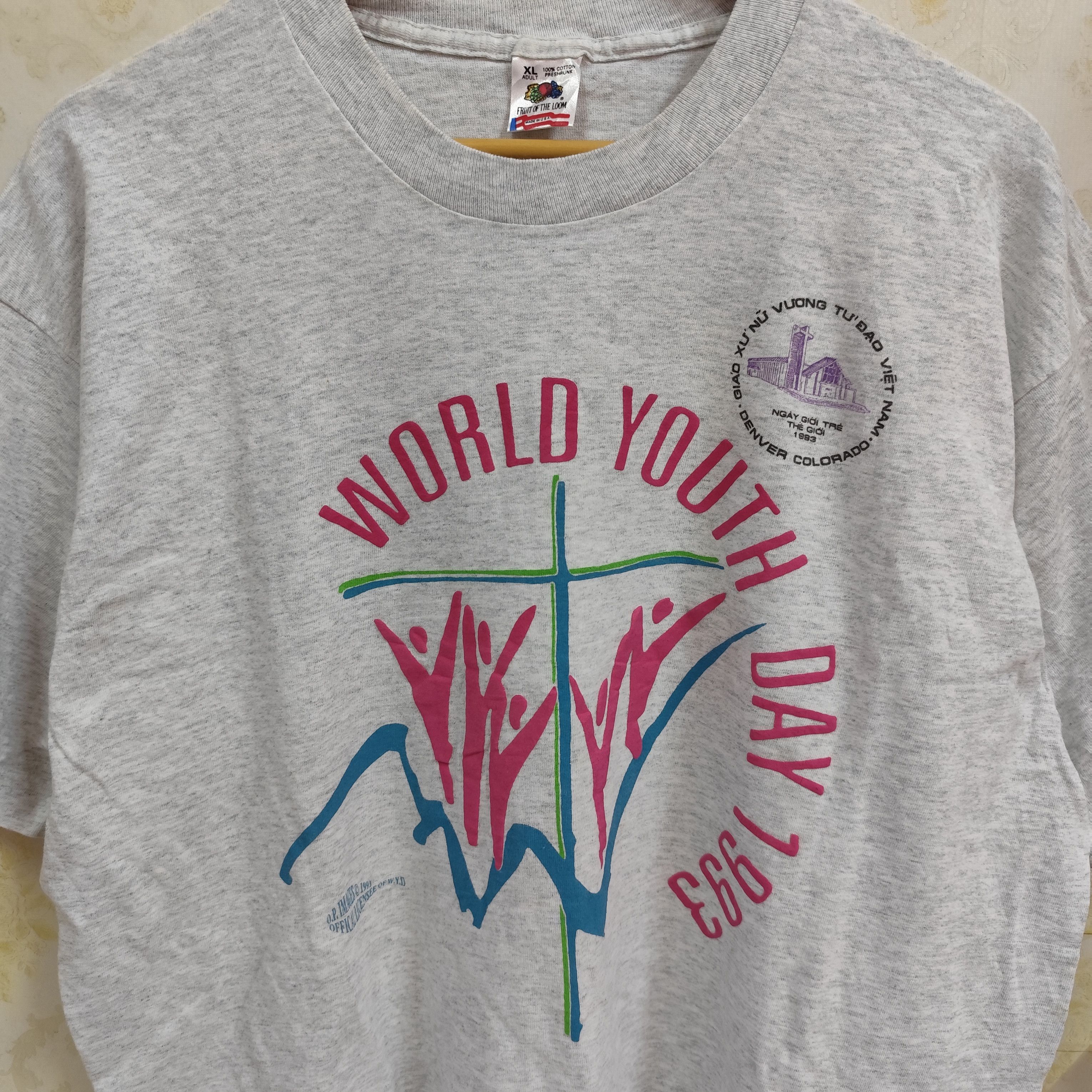 Fruit Of The Loom × Vintage WORLD YOUTH DAY 1993 X ROMAN CATHOLIC CHURCH POPE JOHN II Size US XL / EU 56 / 4 - 4 Thumbnail