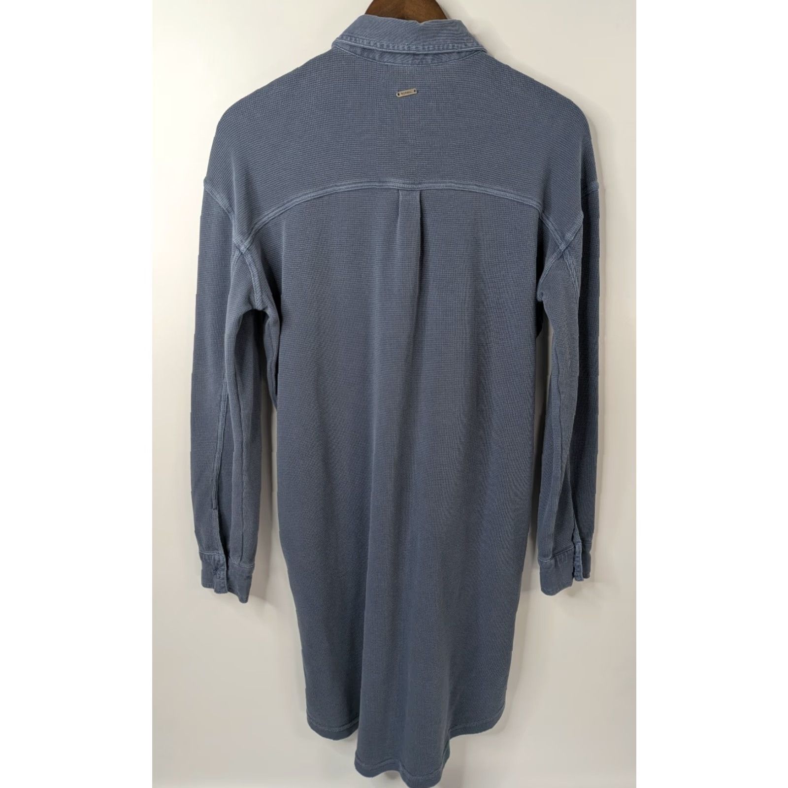 Vintage THE NORMAL BRAND Blue Henley Thermal Long Sleeve Shirt Dress Women's XS Size XS / US 0-2 / IT 36-38 - 5 Thumbnail