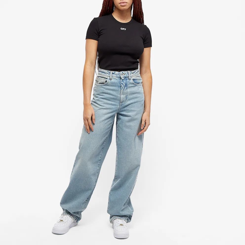 Off-White o1mle0425 Off Stamp Rib Basic T-Shirt in Black Size XL / US 12-14 / IT 48-50 - 5 Thumbnail
