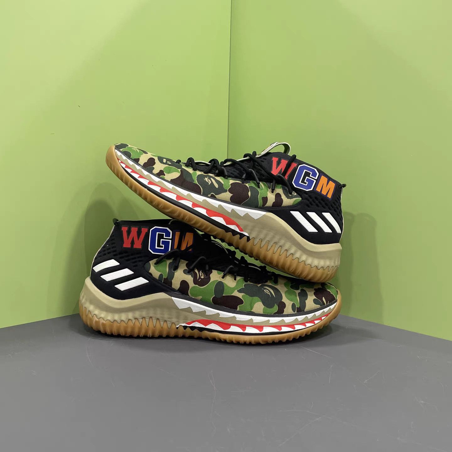 Bape BAPE x adidas Dame 4 Green Shark Basketball Shoes K15 Size US 9 / EU 42 - 4 Thumbnail