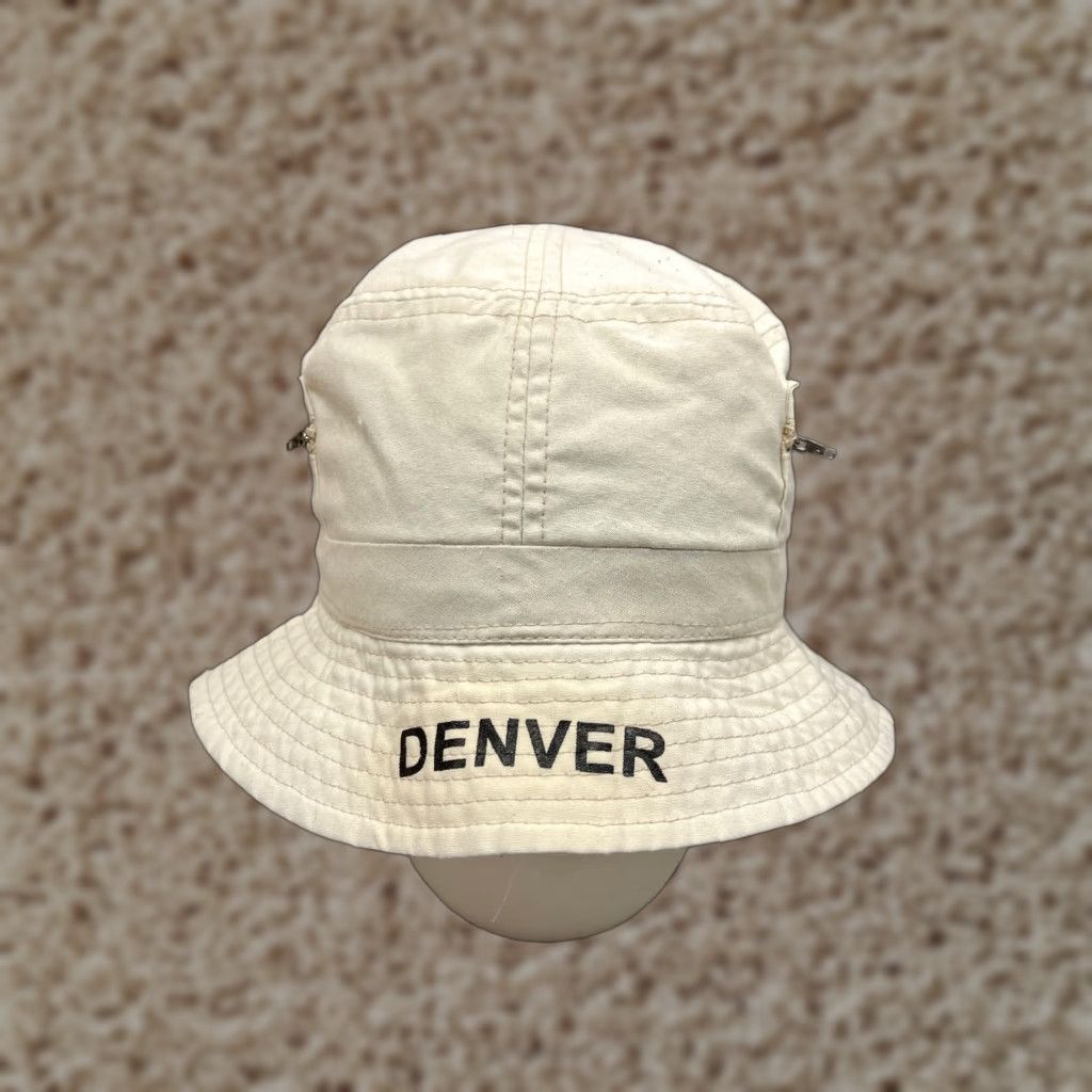 Vintage Bucket Hat Adult One Size White Cotton Blend Beach Camp Outdoor Denver Sun Size ONE SIZE - 1 Thumbnail