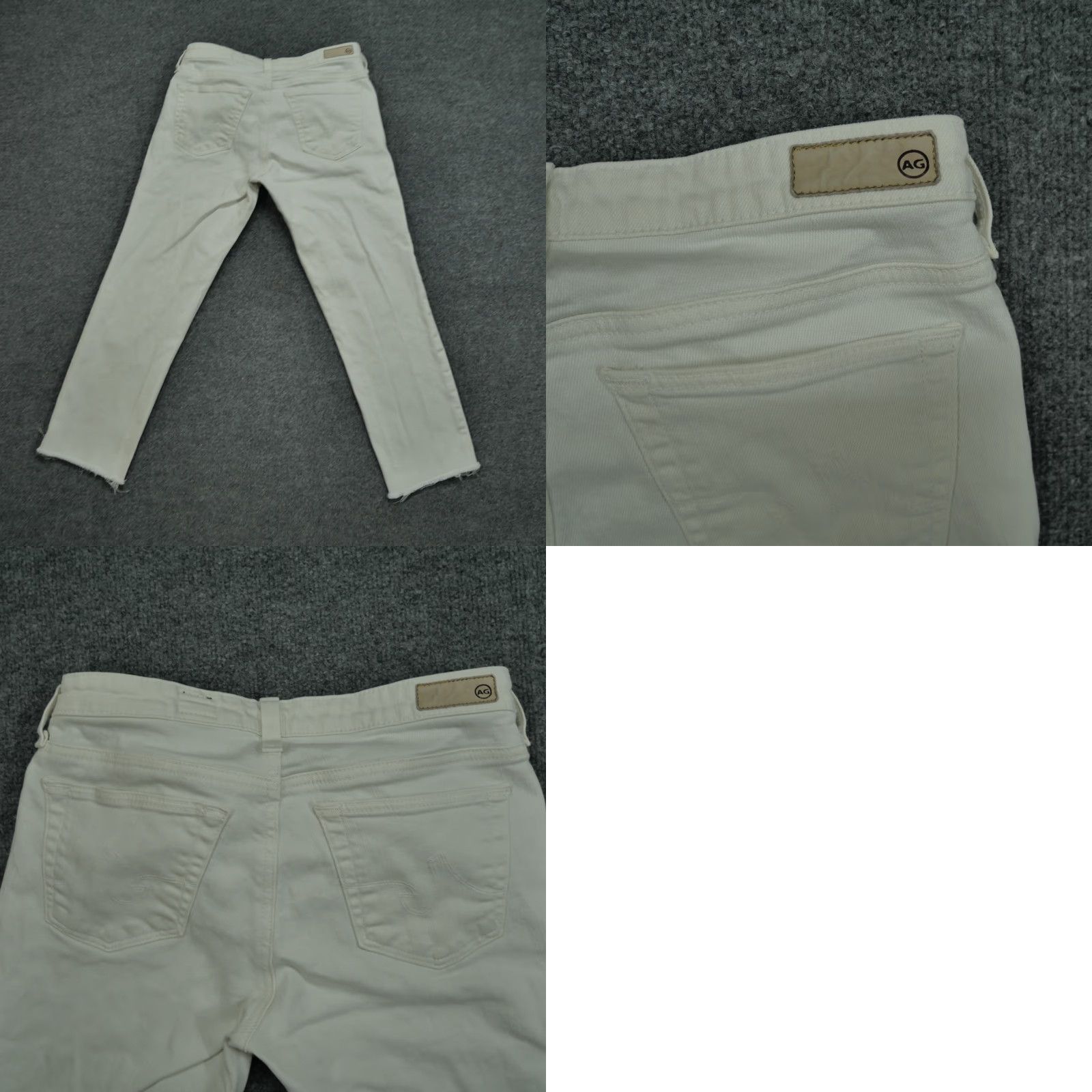Vintage AG Adriano Goldschmied Jeans Womens 28R 28 White Cropped Raw Hem The Stilt Shirt? Size 28" / US 6 / IT 42 - 8 Thumbnail