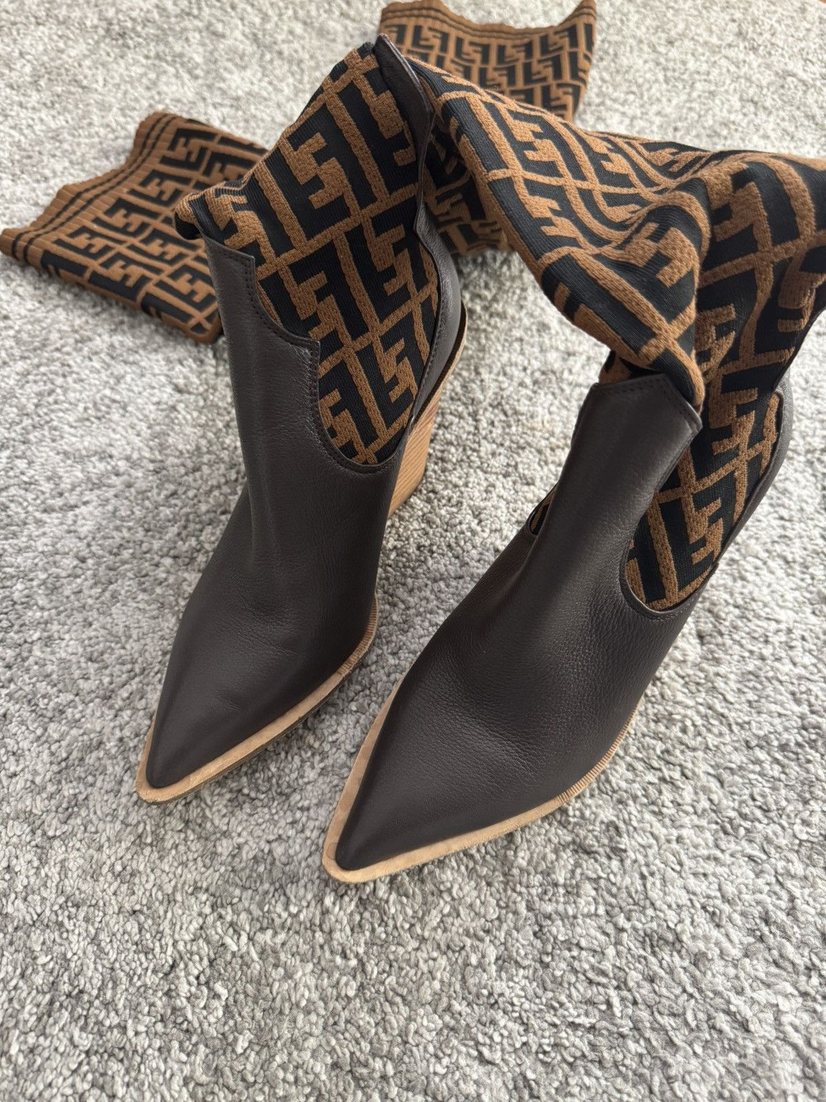 Fendi Fendi FF Cowboy Over the knee sock boots monogram Size US 6.5 / IT 36.5 - 6 Thumbnail
