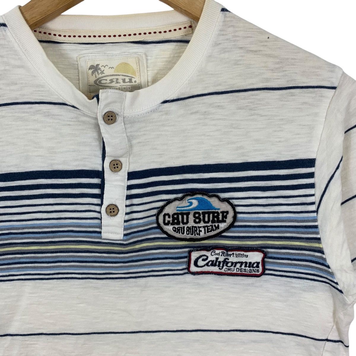 Other CRU DESIGNS SURF California Striped Henley Tee Shirt Top Size US M / EU 48-50 / 2 - 5 Thumbnail