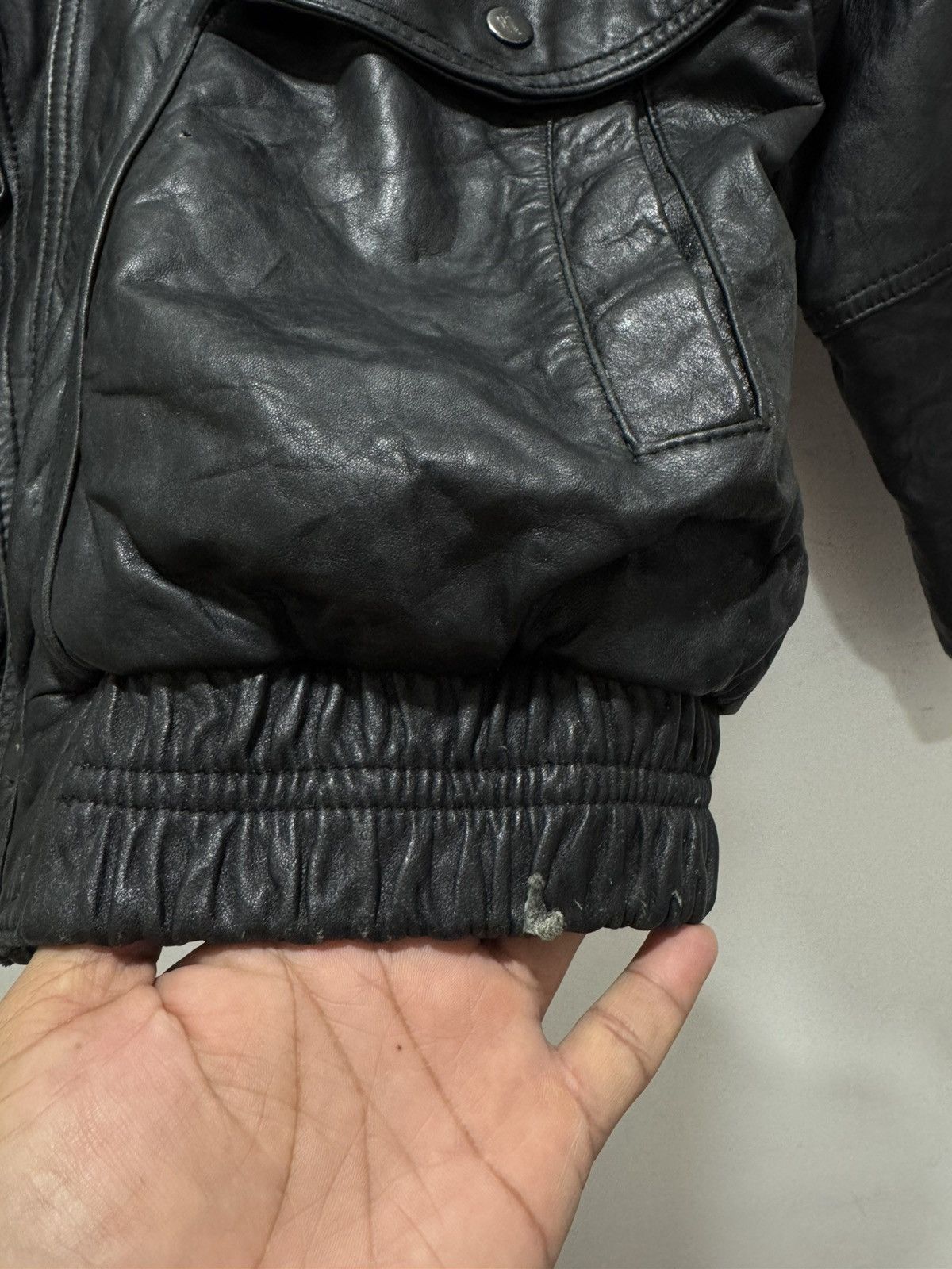 VINTAGE IBEPE JINDO DISTRESSED LEATHER JACKET