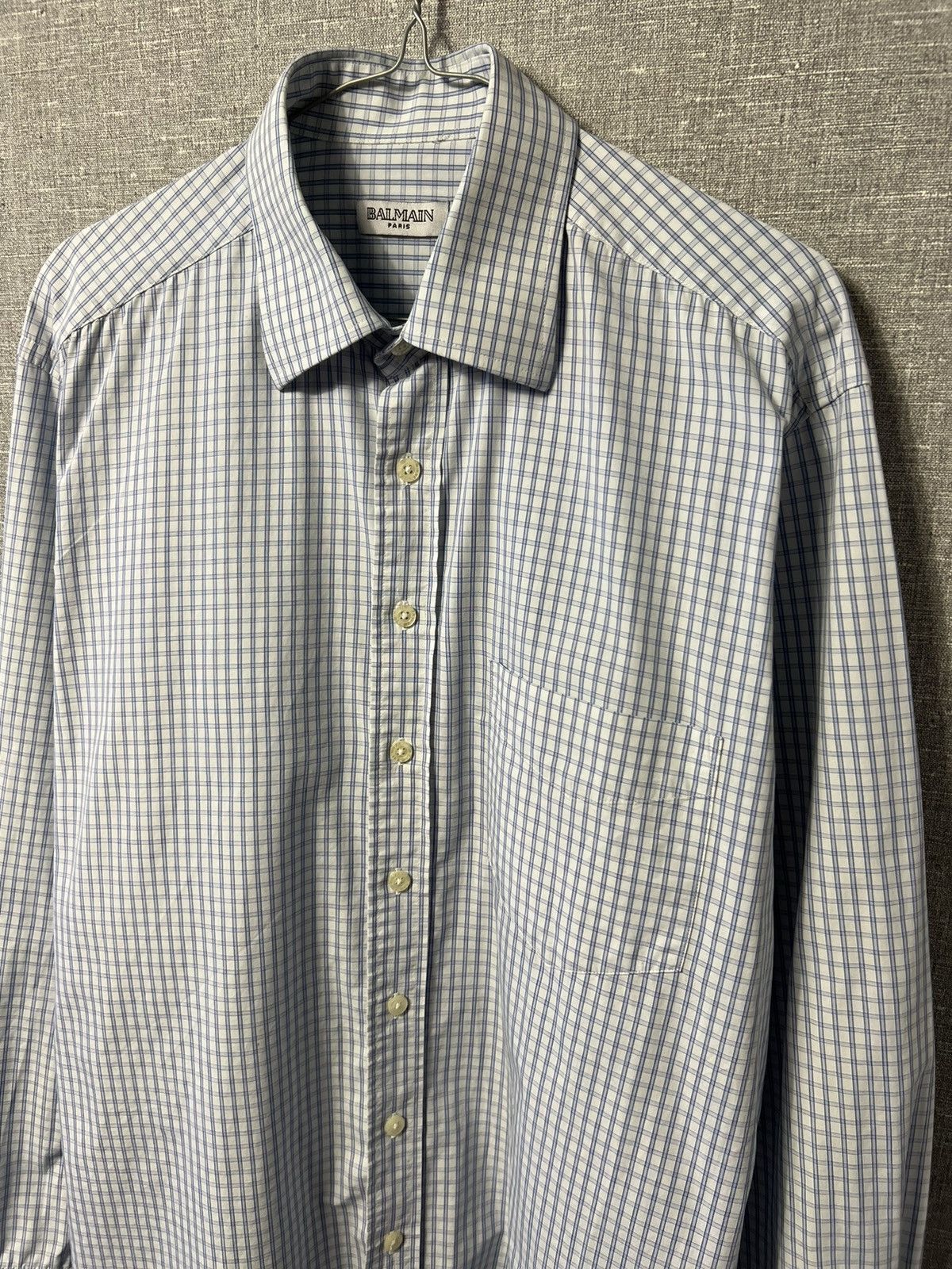Balmain Vintage Balmain Paris Checkered Button Up Long Sleeve Shirt Size US L / EU 52-54 / 3 - 7 Thumbnail