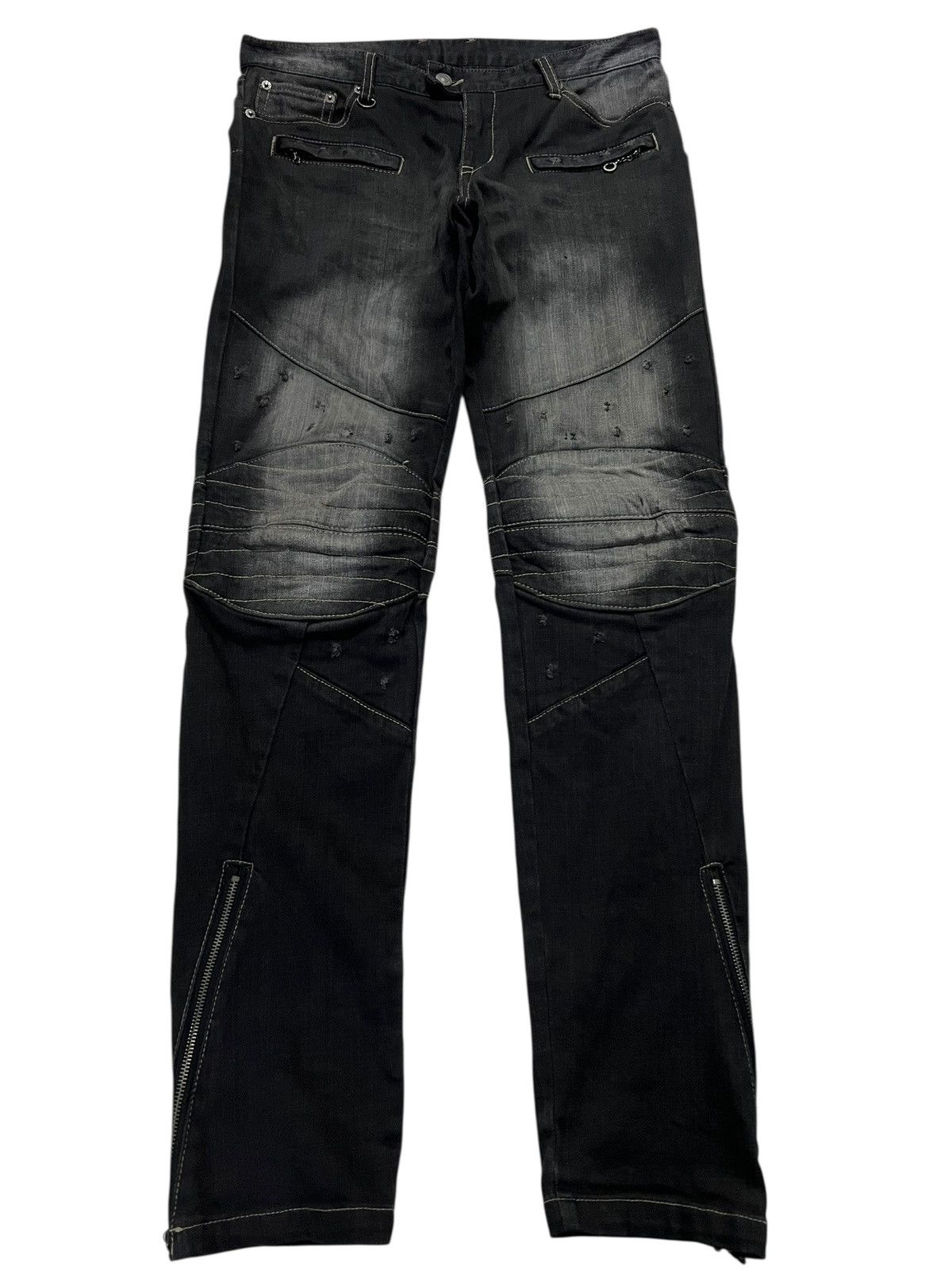 Japanese Brand PPFM DISTRESSED PUNK JEANS Size US 32 / EU 48 - 1 Thumbnail