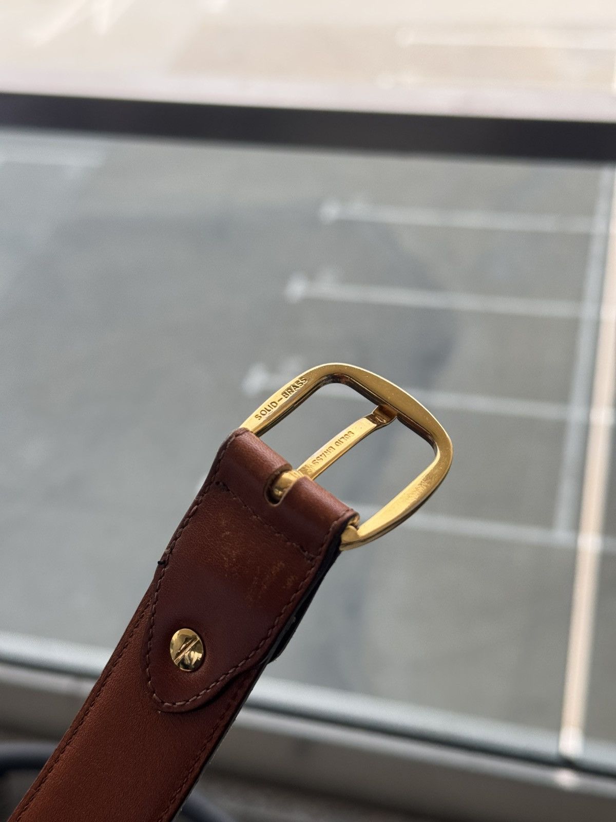 Christian Dior Monsieur Christian Dior Monsieur solid brass belt brown Size 36 - 7 Thumbnail