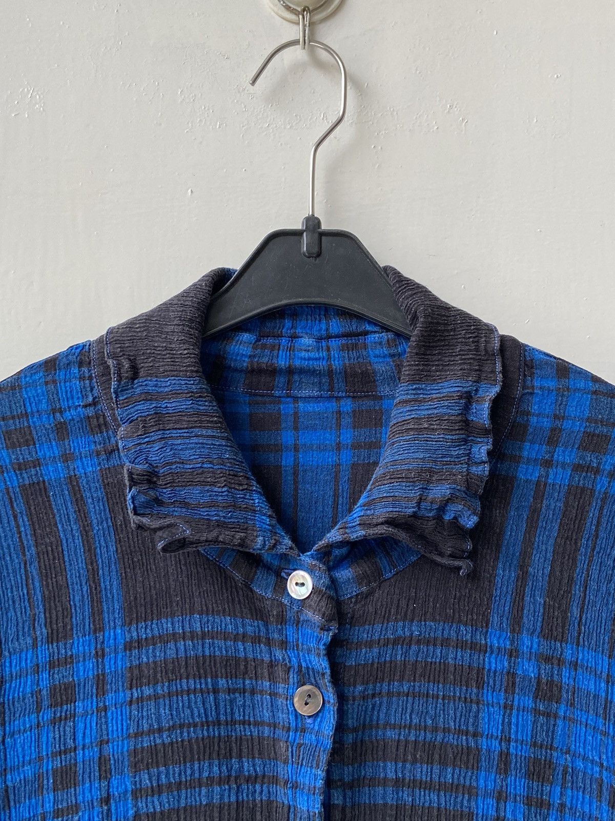 Issey Miyake × Tsumori Chisato TSUMORI CHISATO Plaid Wrinkle Meringue Pleats Shirt Size US XS / EU 42 / 0 - 11 Thumbnail