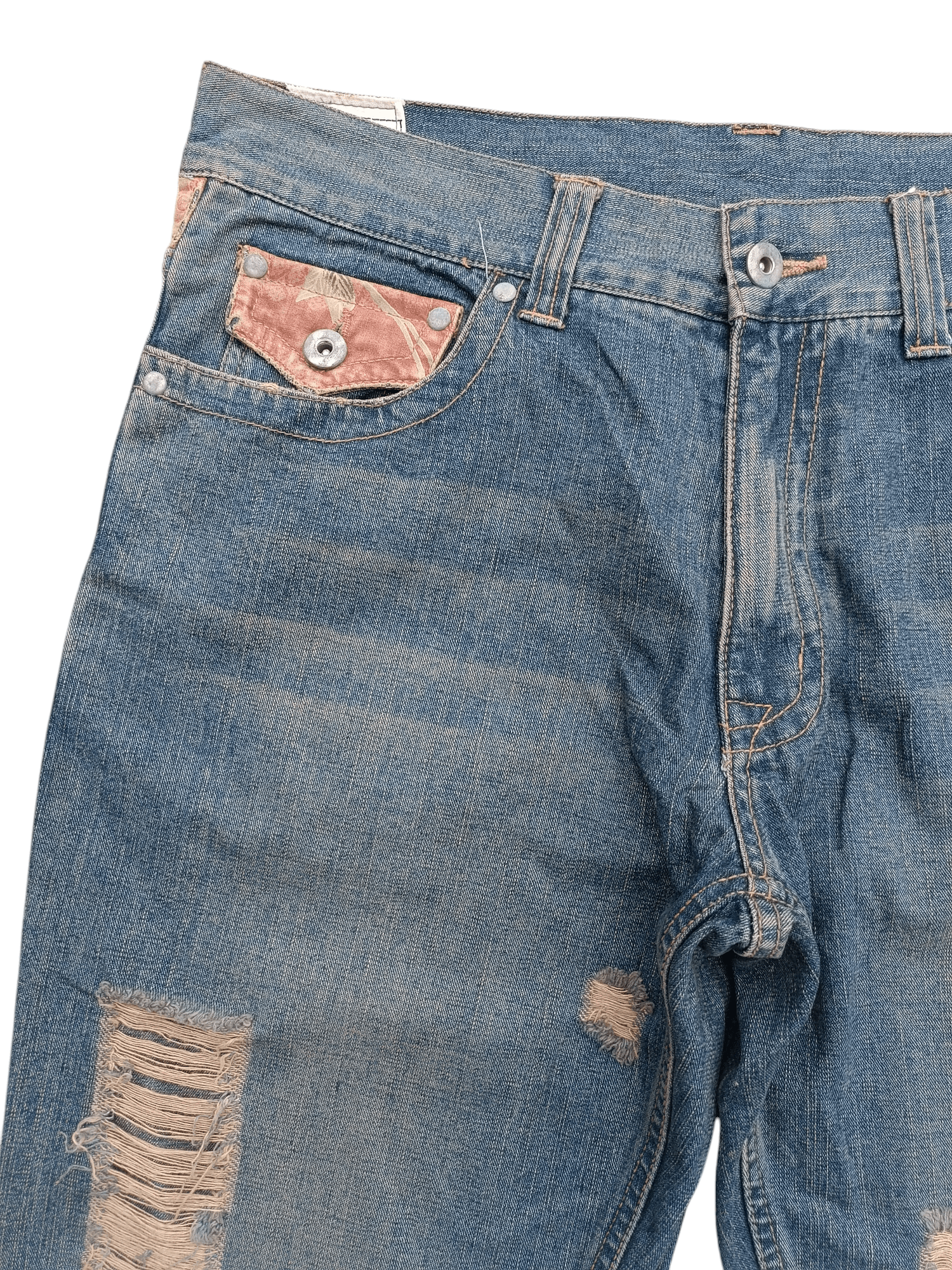 Japanese Brand FLARE JEANS JUNGLE STORM BLUE FADED DISTRESSED DENIM PANTS Size US 30 / EU 46 - 10 Thumbnail