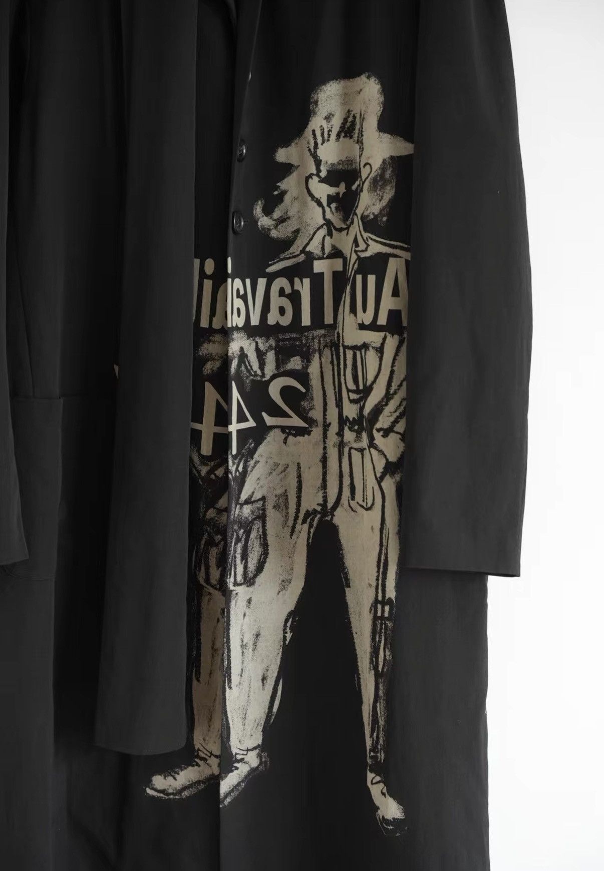 Yohji Yamamoto Yohji Yamamoto 17AW Worker Discharge-Print Scarf Coat J4 Size US S / EU 44-46 / 1 - 4 Thumbnail