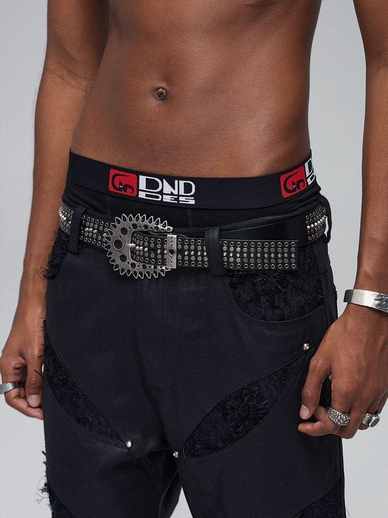 Designer Punk Vintage Belt Riveted Belts Menswear Accessories Size ONE SIZE - 1 Thumbnail