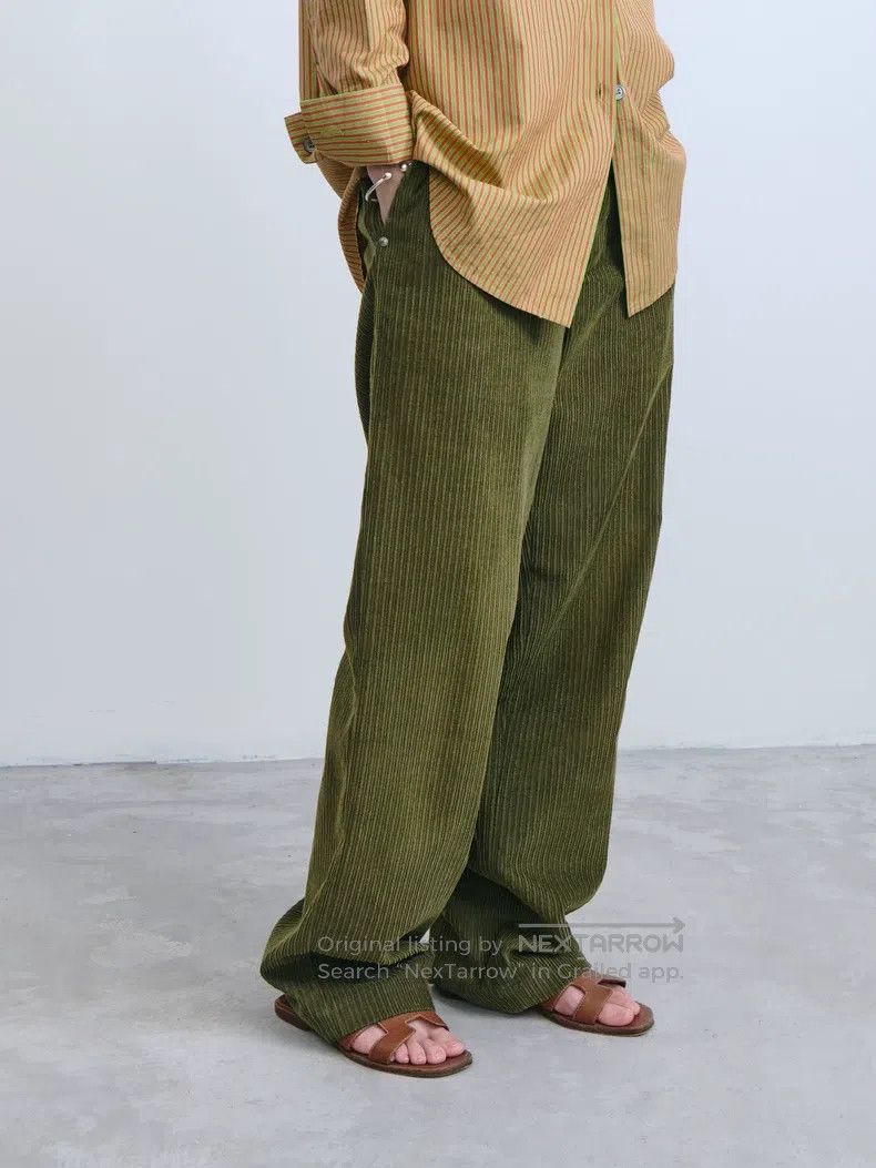 Helmut Lang Helmut Lang Green corduroy wide-leg pants Size US 31 - 5 Thumbnail