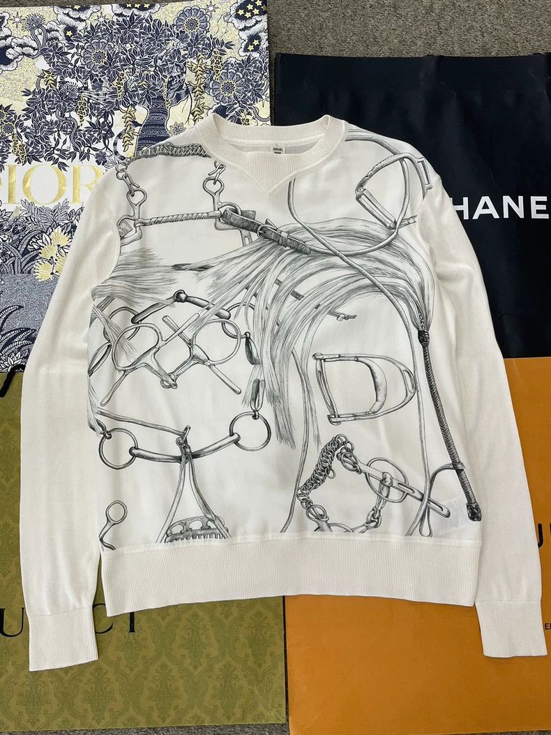 Hermes Hermes White Silk Knit Top - dmc Size US XS / EU 42 / 0 - 1 Thumbnail