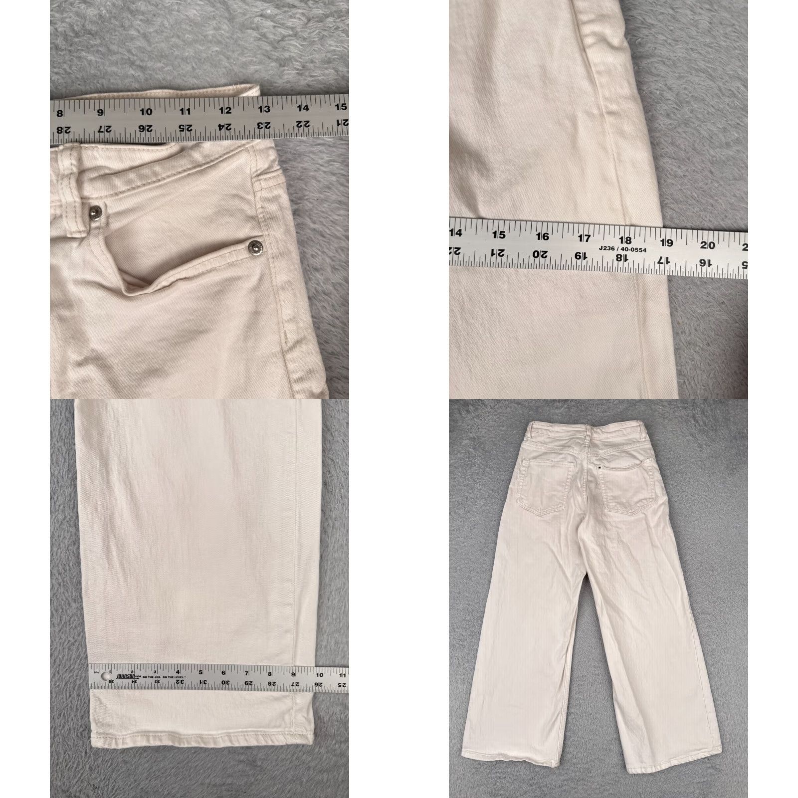 Denime &Denim Jeans White 4 Womens Cotton Denim Cropped High Rise Regular Fit 26x25 Jeans? Size 27" / US 4 / IT 40 - 9 Thumbnail