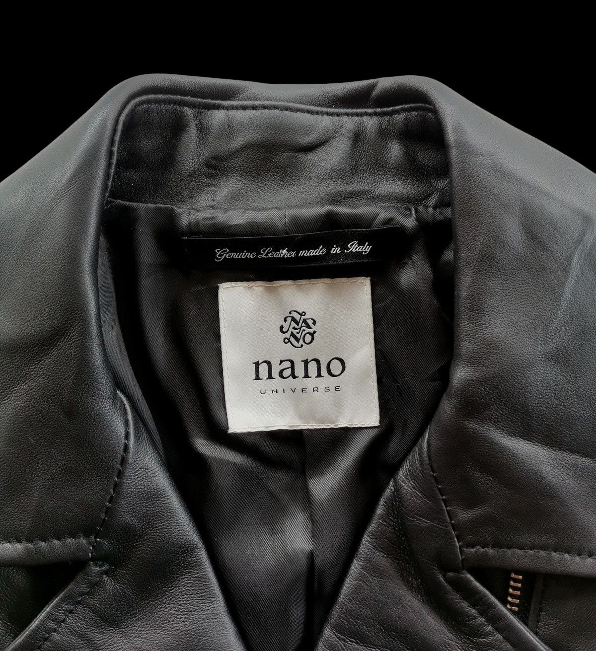 NANO universe Black Leather Biker Jackets Size XS / US 0-2 / IT 36-38 - 5 Thumbnail