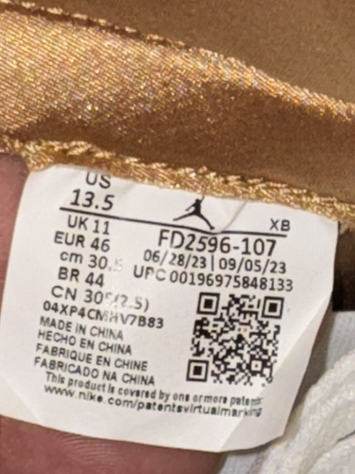 Jordan Brand Jordan 1 Metallic Gold Size US 12 / EU 45 - 6 Thumbnail