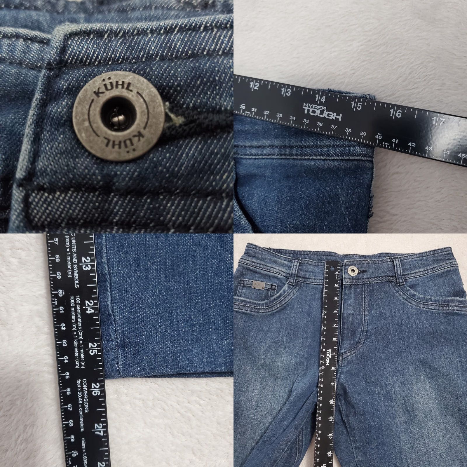 Vintage Kuhl Jeans Mens 32x30 Tapered Fit Indigo Dye Stretch Actual 31x26 Style 5201 Size US 32 / EU 48 - 8 Thumbnail
