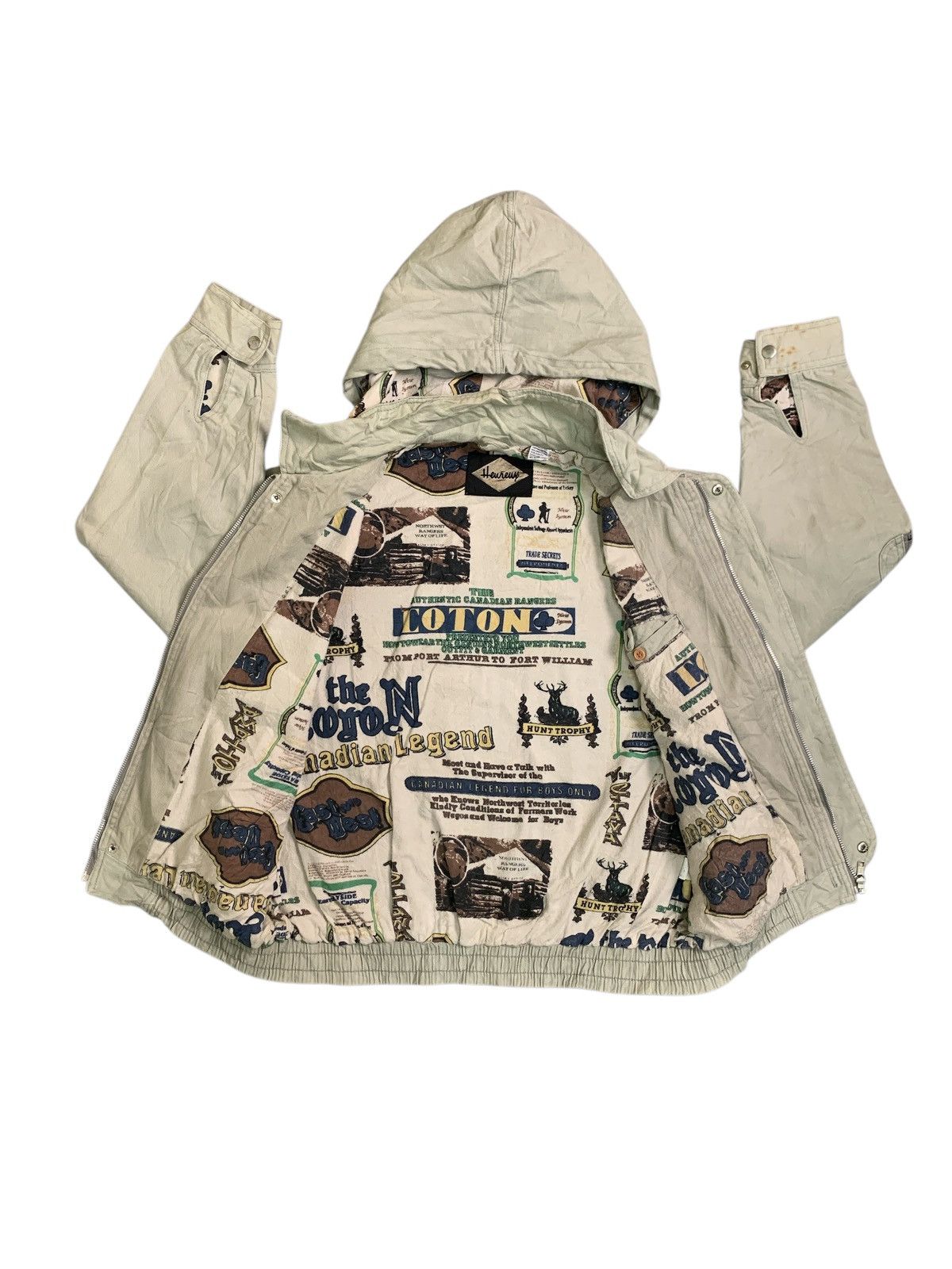 Japanese Brand Rare Design Vintage Heureuy Hooded Bomber Jacket Size US M / EU 48-50 / 2 - 3 Thumbnail