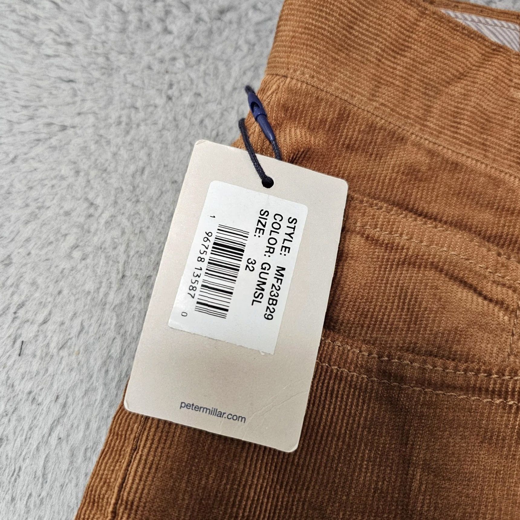 Peter Millar Peter Millar Crown Crafted Corduroy Pants Mens 32x34 Brown Cotton Modal Spandex Straight Flat Front Zip Pockets Logo MF23B29 Size US 32 / EU 48 - 4 Thumbnail