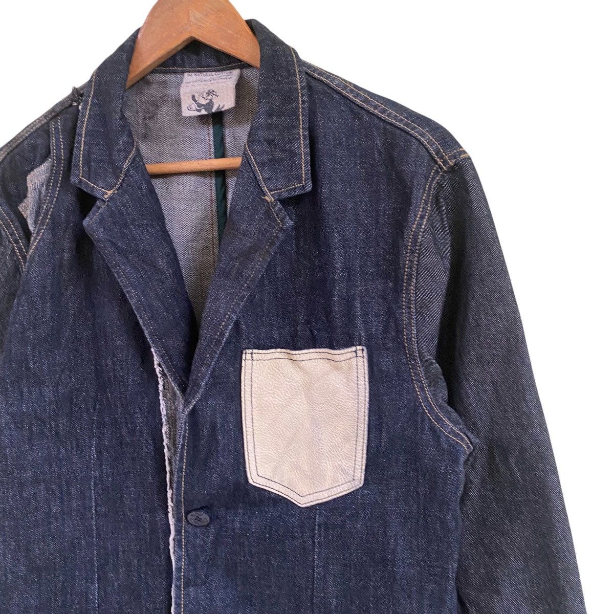 45rpm × Indigo × Japanese Brand 💥HAJA COREA INDIGO LEATHER POCKET DENIM JACKET Size US M / EU 48-50 / 2 - 6 Thumbnail