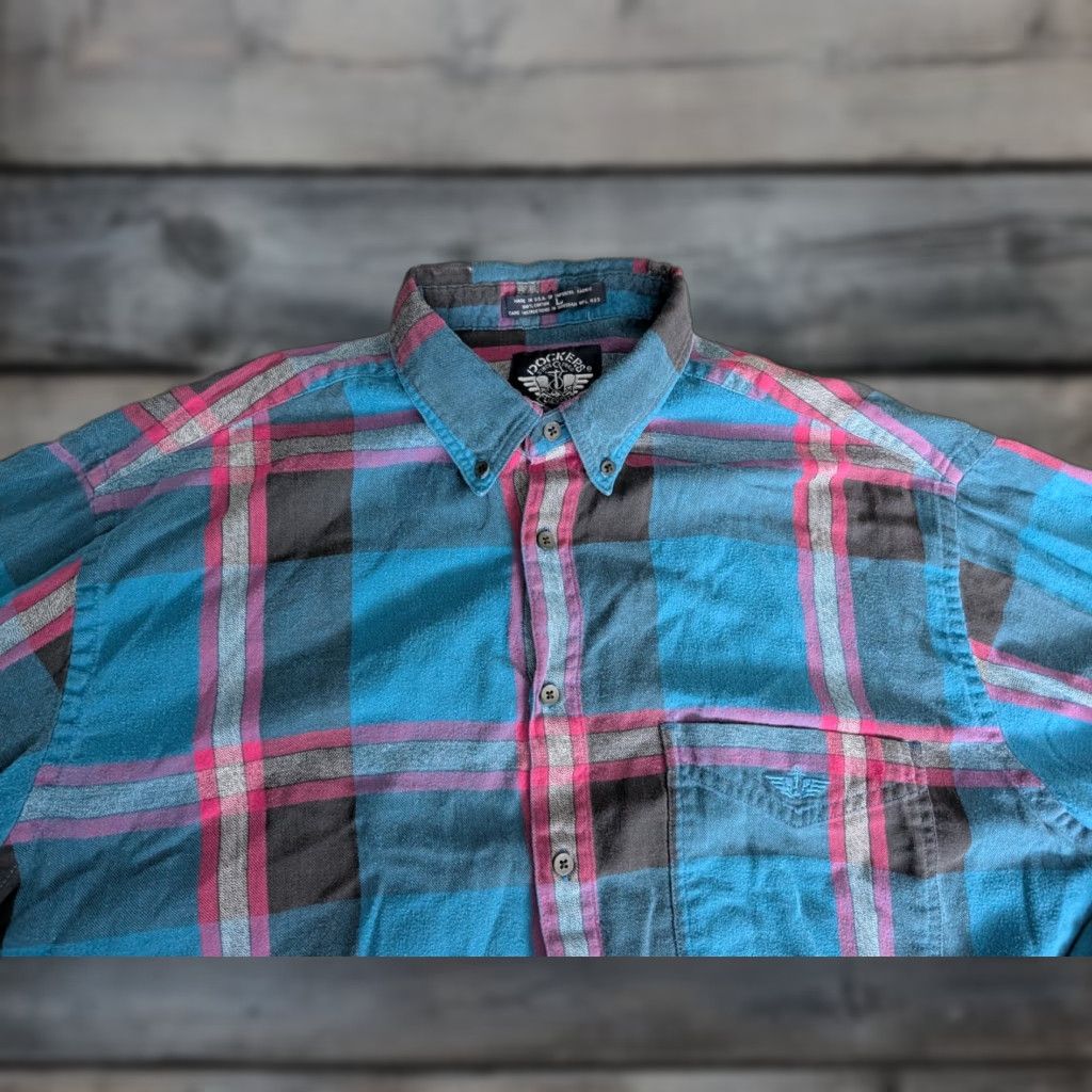 Dockers VINTAGE Dockers Shirt Mens L Blue Red Plaid Button-Down Cotton Long Sleeve 90s Casual Size US L / EU 52-54 / 3 - 1 Thumbnail