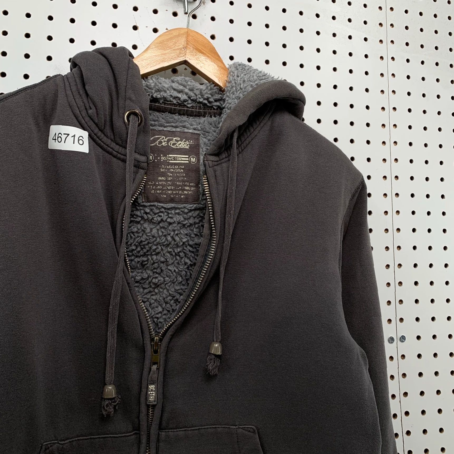 Vintage VINTAGE BC Ethic Hoodie Sweatshirt Mens M Gray Lined Sherpa Y2K Skate Heavy Size US M / EU 48-50 / 2 - 7 Thumbnail