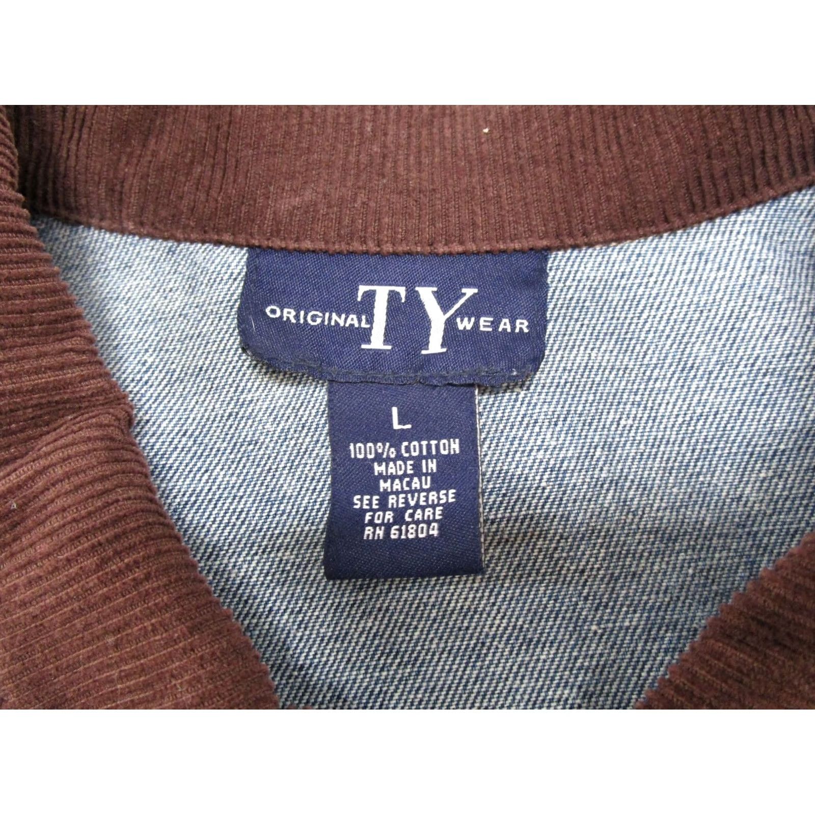 Vintage Original TY Wear Jacket Women's Size L Blue Denim Casual 90s Toggle Button Up Long Sleeve Coat Jacket Mens Womens 90s Style Basic Jacket Size L / US 10 / IT 46 - 2 Thumbnail