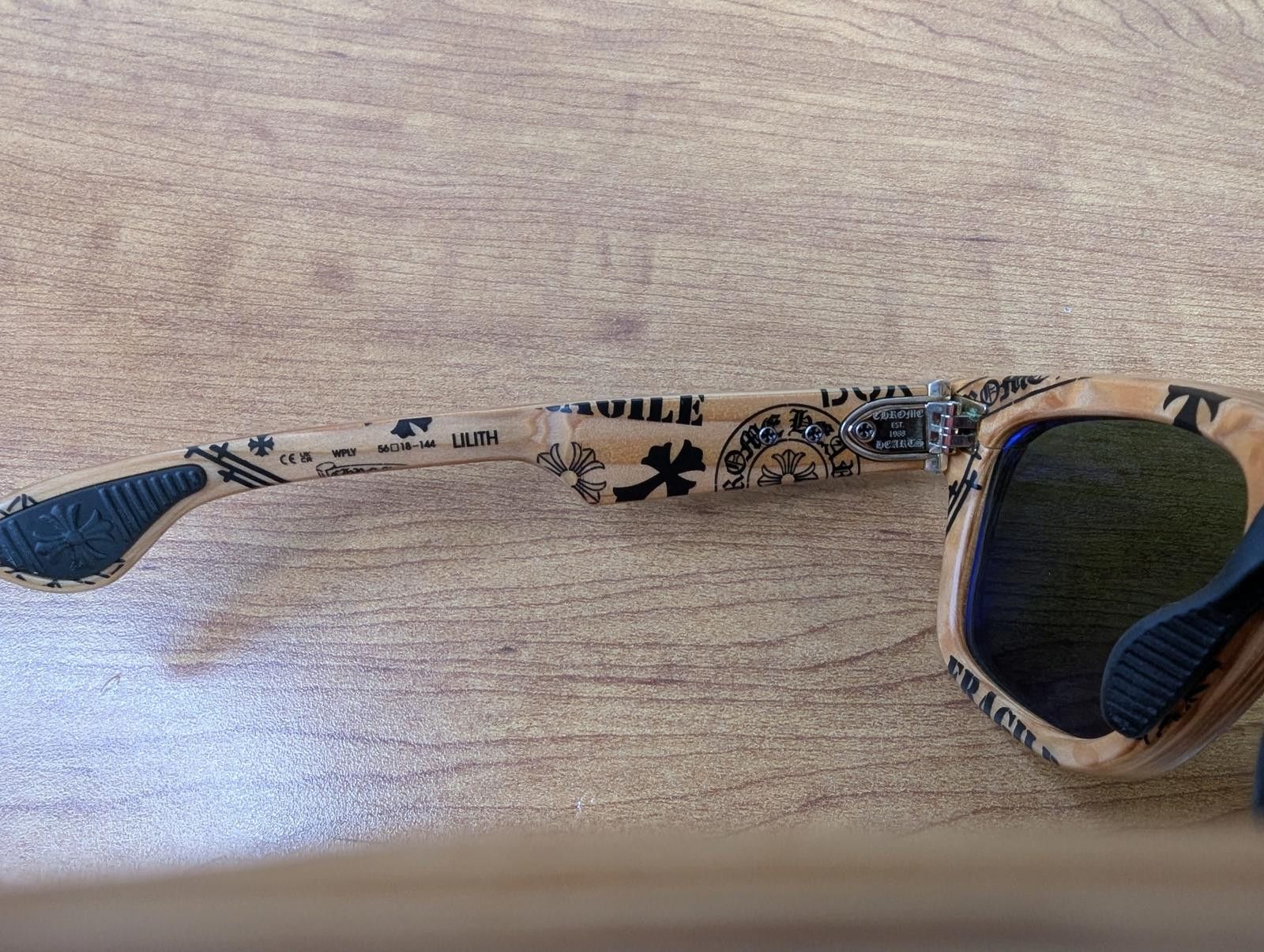 Chrome Hearts Chrome Hearts Stencil Lilith Wooden Framed Sunglasses Size ONE SIZE - 11 Thumbnail
