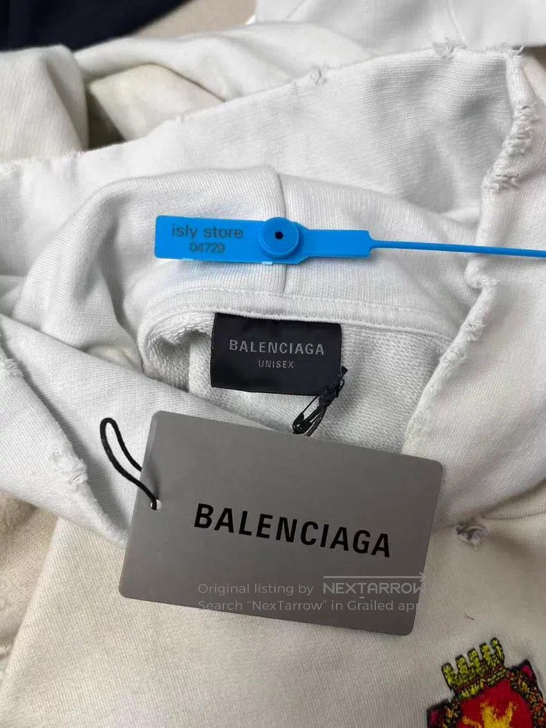 Balenciaga Balenciaga Letter Printed Hooded Long Sleeve Sweater Size US S / EU 44-46 / 1 - 5 Thumbnail