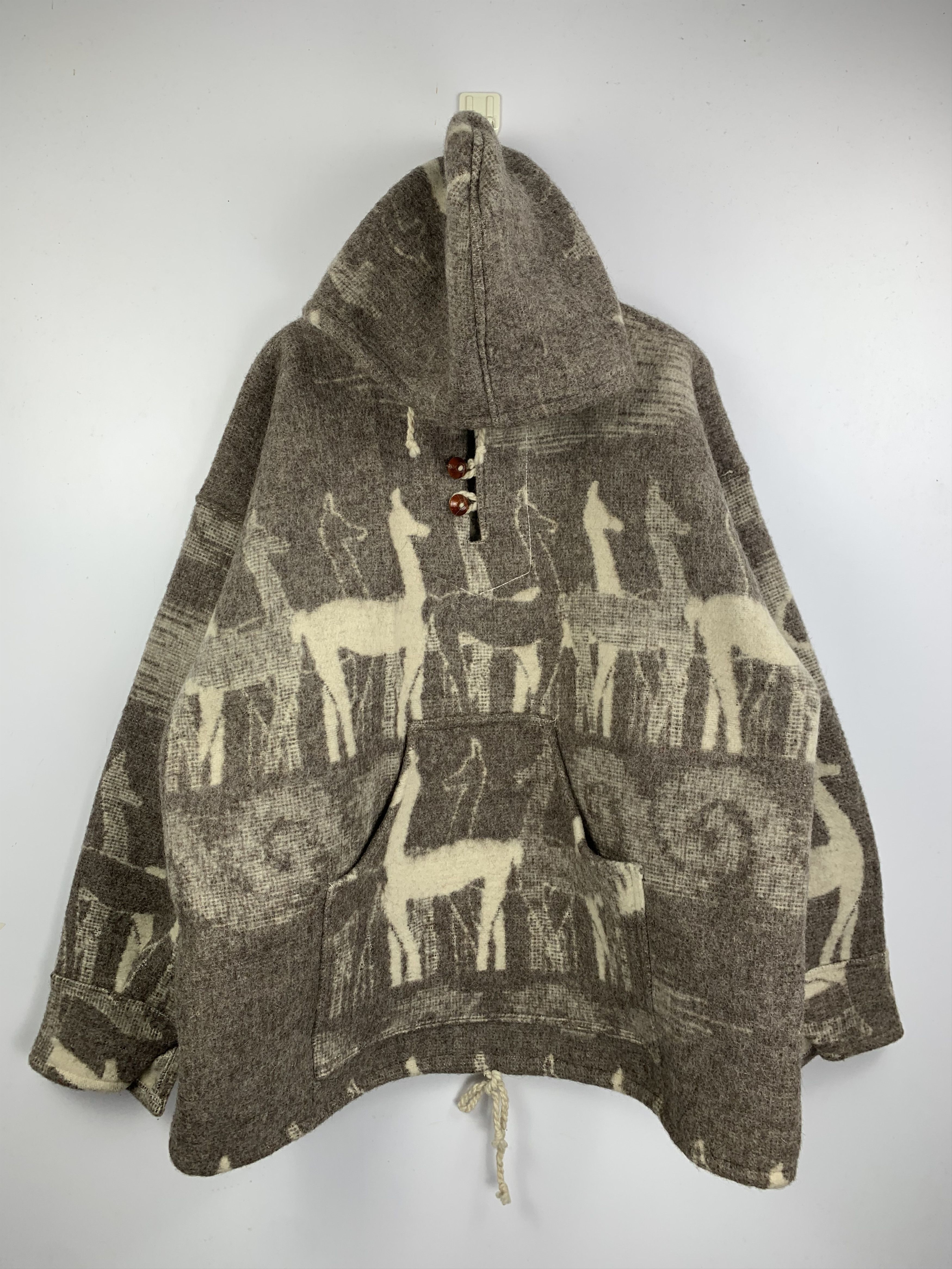Vintage Vintage 80s Handwoven Art Pullover Wool Hoodie Jacket J1657 Size US L / EU 52-54 / 3 - 1 Thumbnail