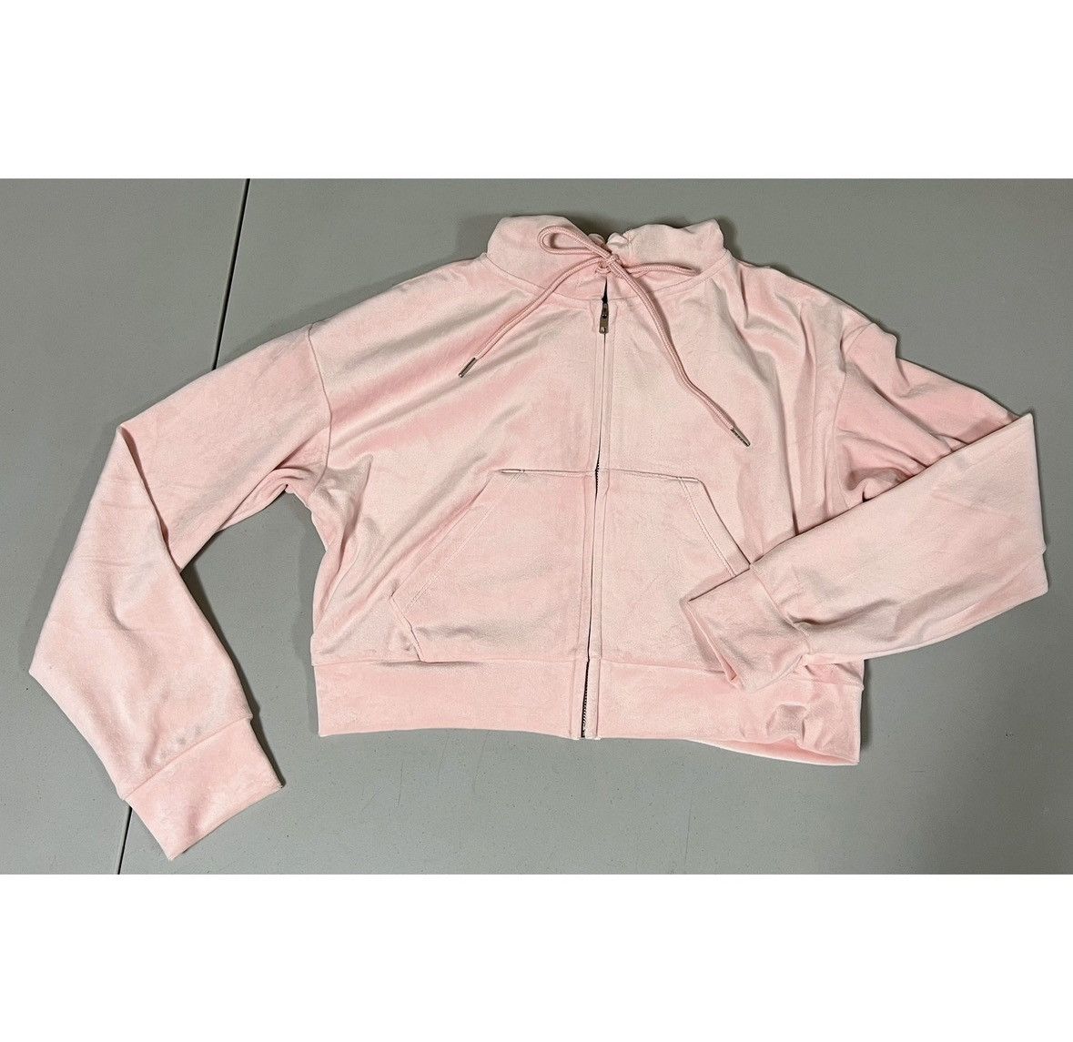 Japanese Brand Pink Pastel Y2K Velour Zipper Sweatshirt Hoodie Size M 👑✨ Size M / US 6-8 / IT 42-44 - 2 Thumbnail