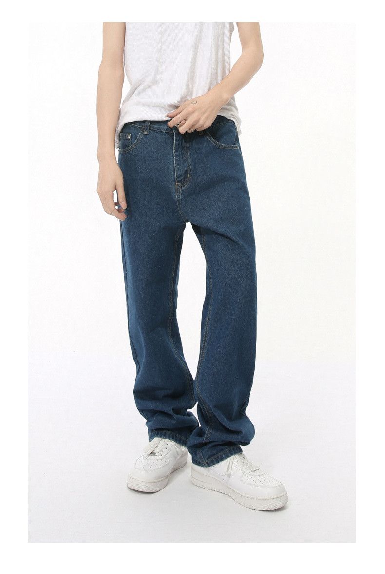 Japanese Brand × Jean American retro simple dark blue slim straight washed jeans Size US 34 / EU 50 - 2 Thumbnail