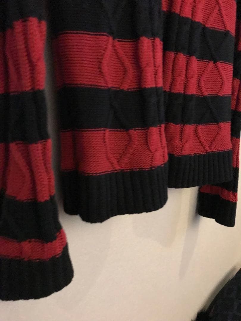 Number (N)ine Archive Grunge Striped Cable Knit Sweater Size US M / EU 48-50 / 2 - 3 Thumbnail