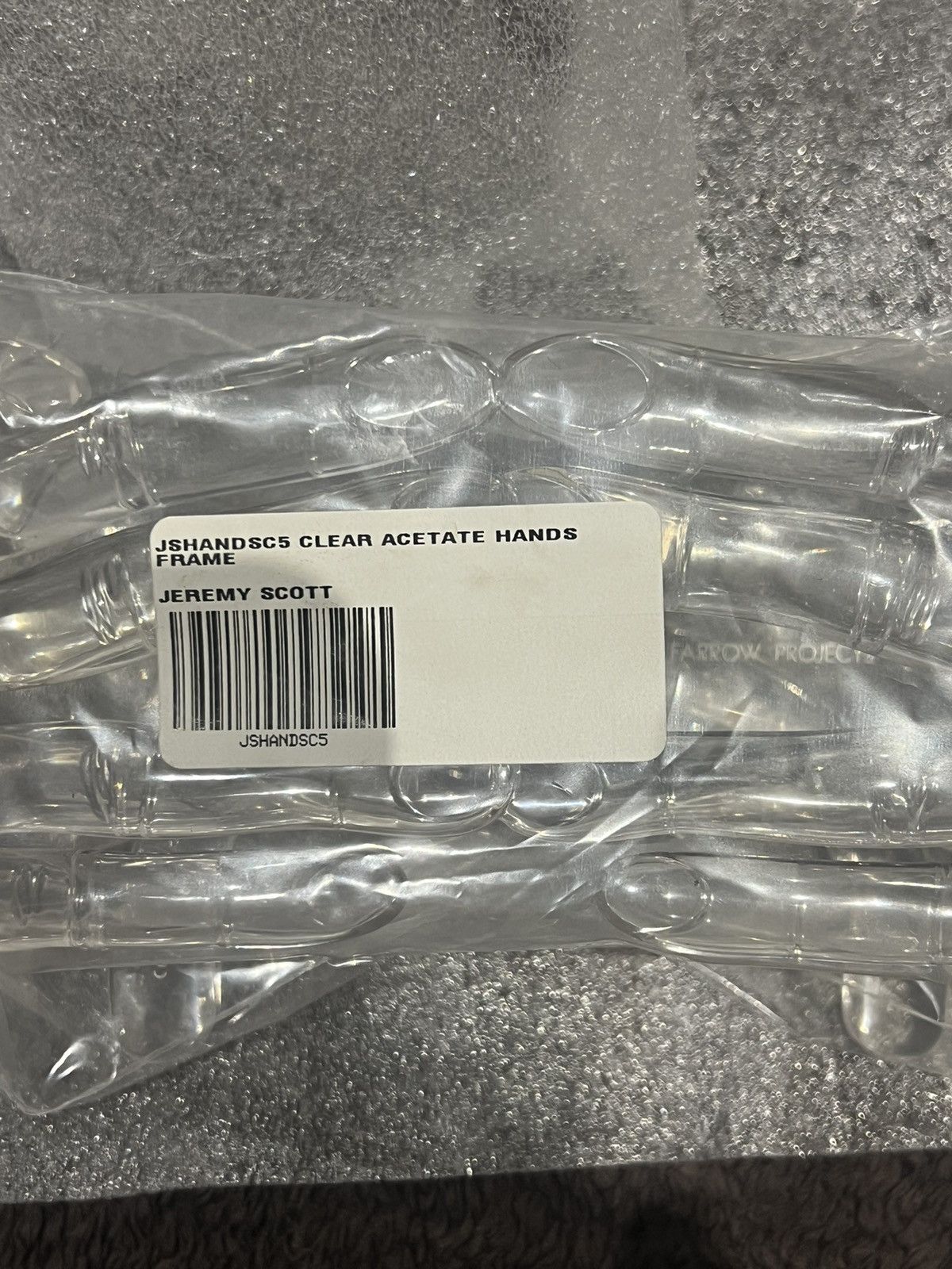Jeremy Scott × Linda Farrow Iconic Clear Skeleton Fingers Hands Sunglasses New Size ONE SIZE - 7 Thumbnail