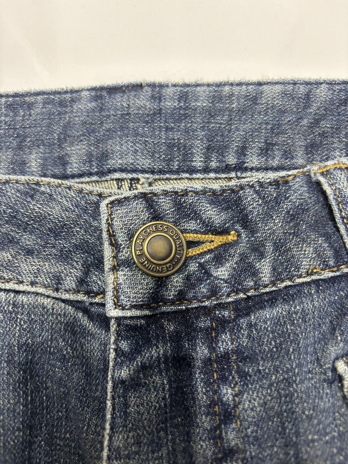 Japanese Brand Flare Jeans No Brand Bootcut Bush Jeans Distressed Denim Size 29" - 9 Thumbnail