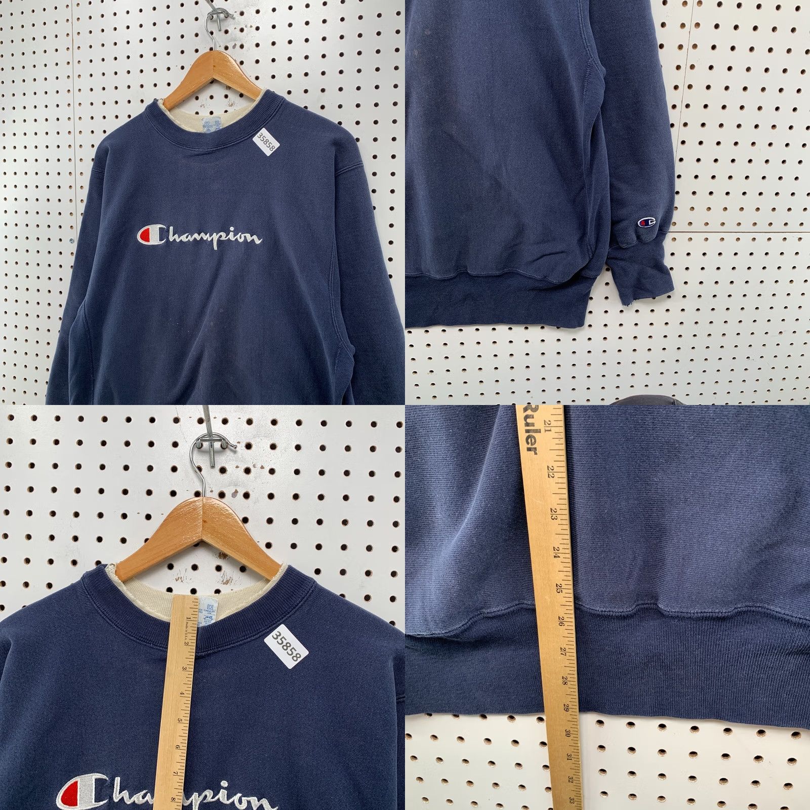 Champion VINTAGE Champion Sweatshirt Mens XL Blue Reverse Weave 90s SpellOut Distressed Size US XL / EU 56 / 4 - 8 Thumbnail