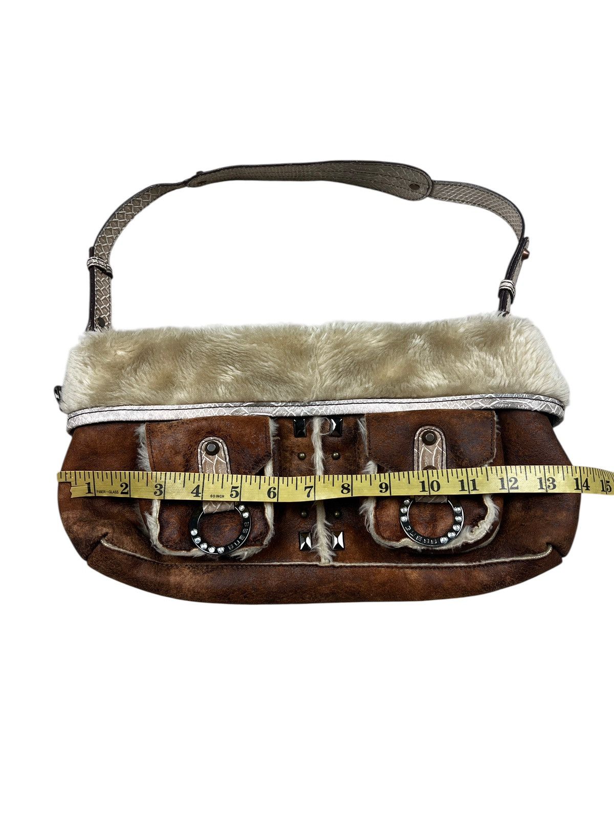 Guess Y2K Guess Vegan Leather Faux Fur Shoulder Bag Size ONE SIZE - 14 Thumbnail