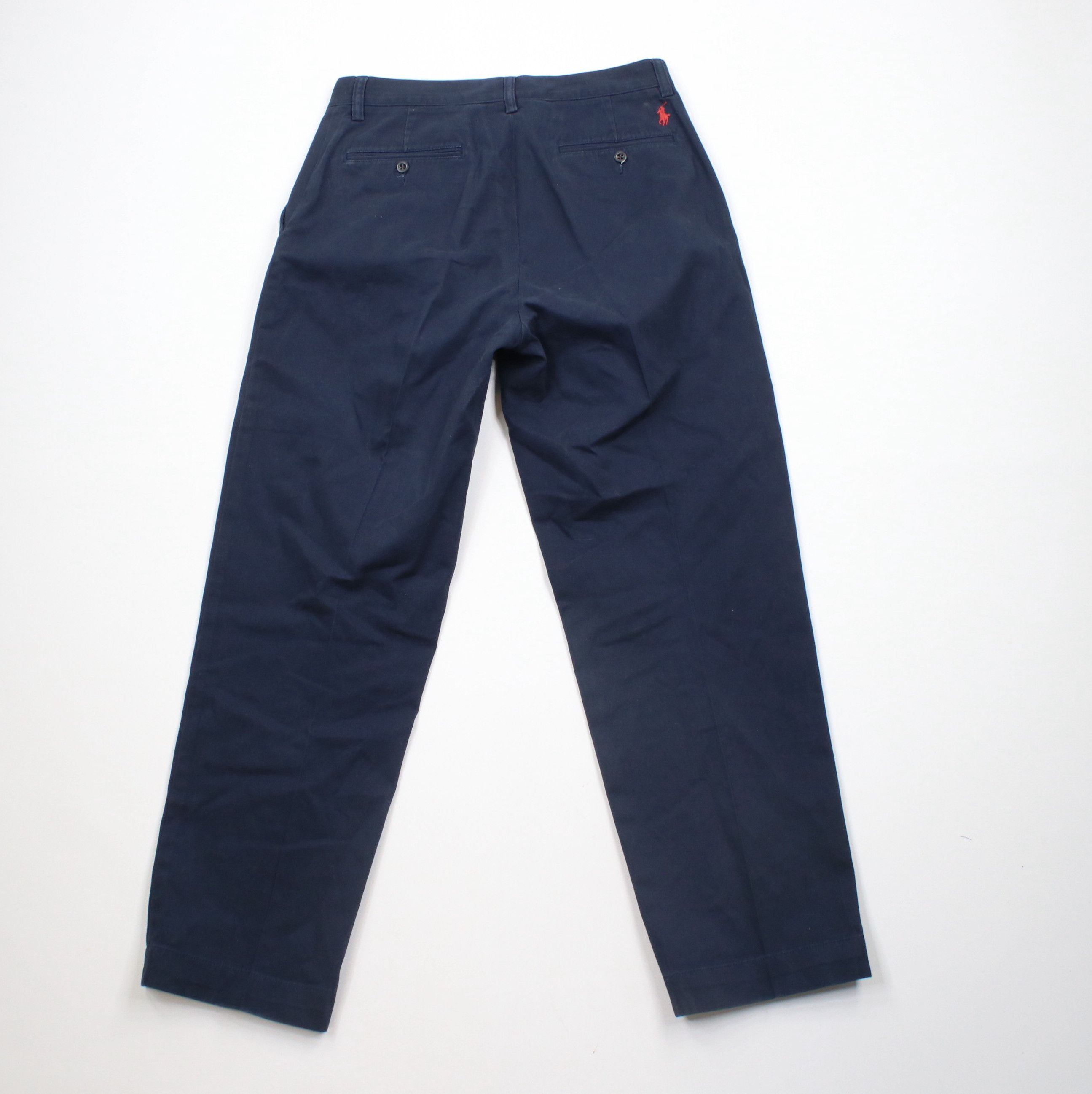 Vintage 90s Ralph Lauren Leg Chino Pants Blue Cotton